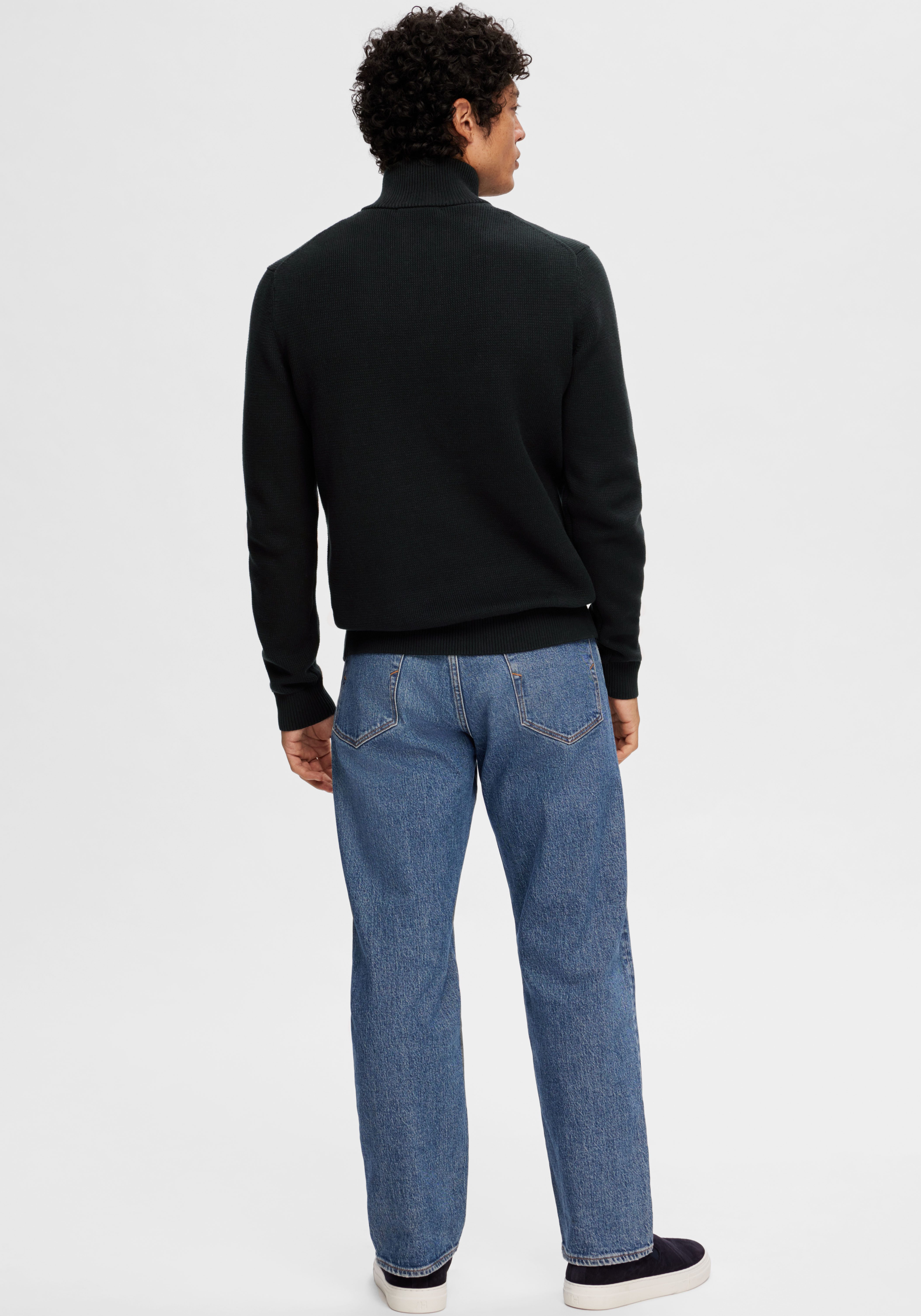 SELECTED HOMME Schipperstrui SLHDANE LS KNIT STRUCTURE HALF ZIP NOOS