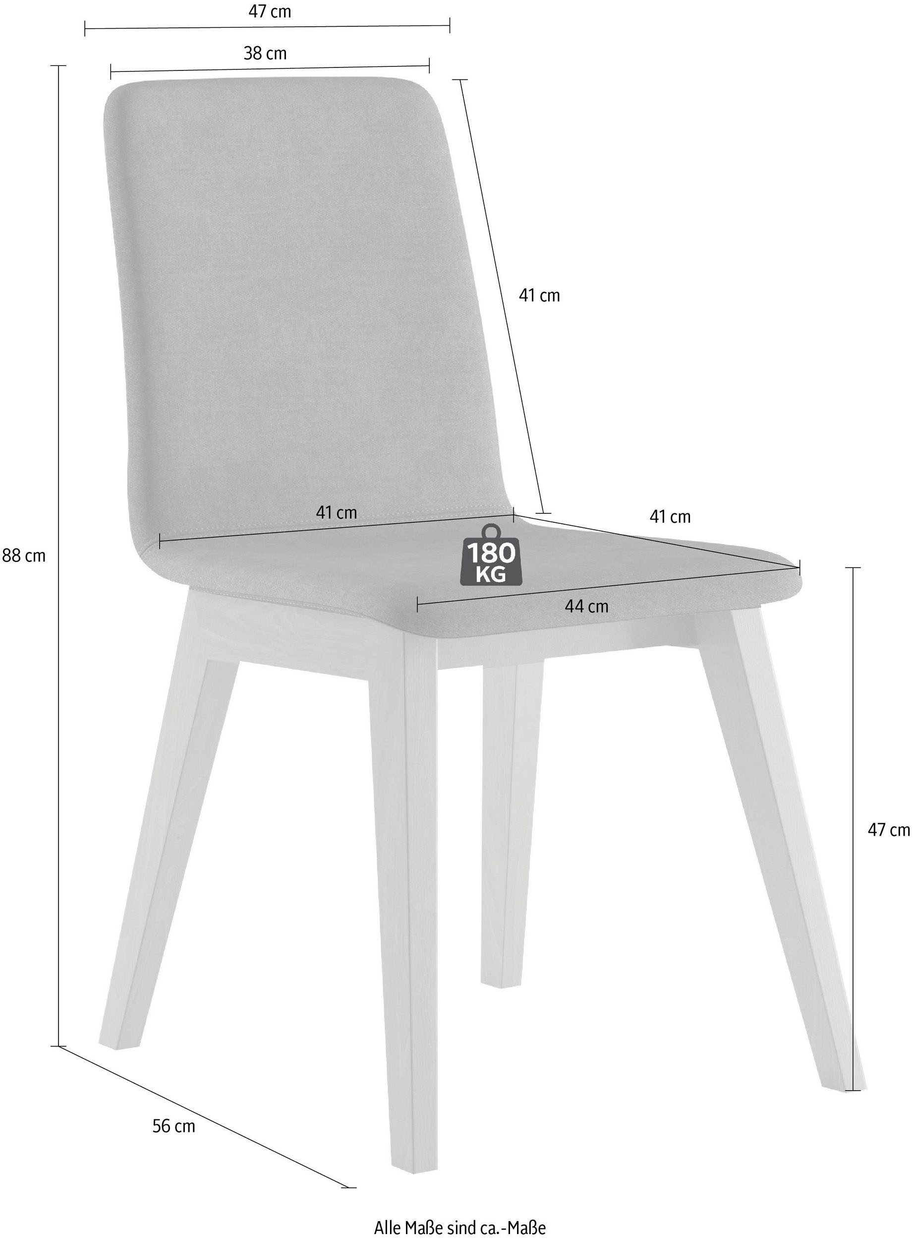 INOSIGN Stoel Sandy met verschillende stoelpootkleuren en kleurvarianten, zithoogte 47 cm (2 stuks)