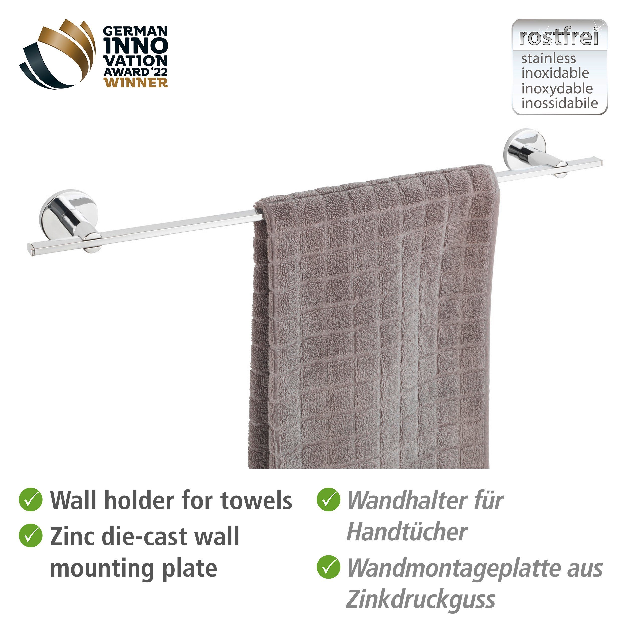 WENKO Handdoekstang UV-Loc® Isera bevestigen zonder boren