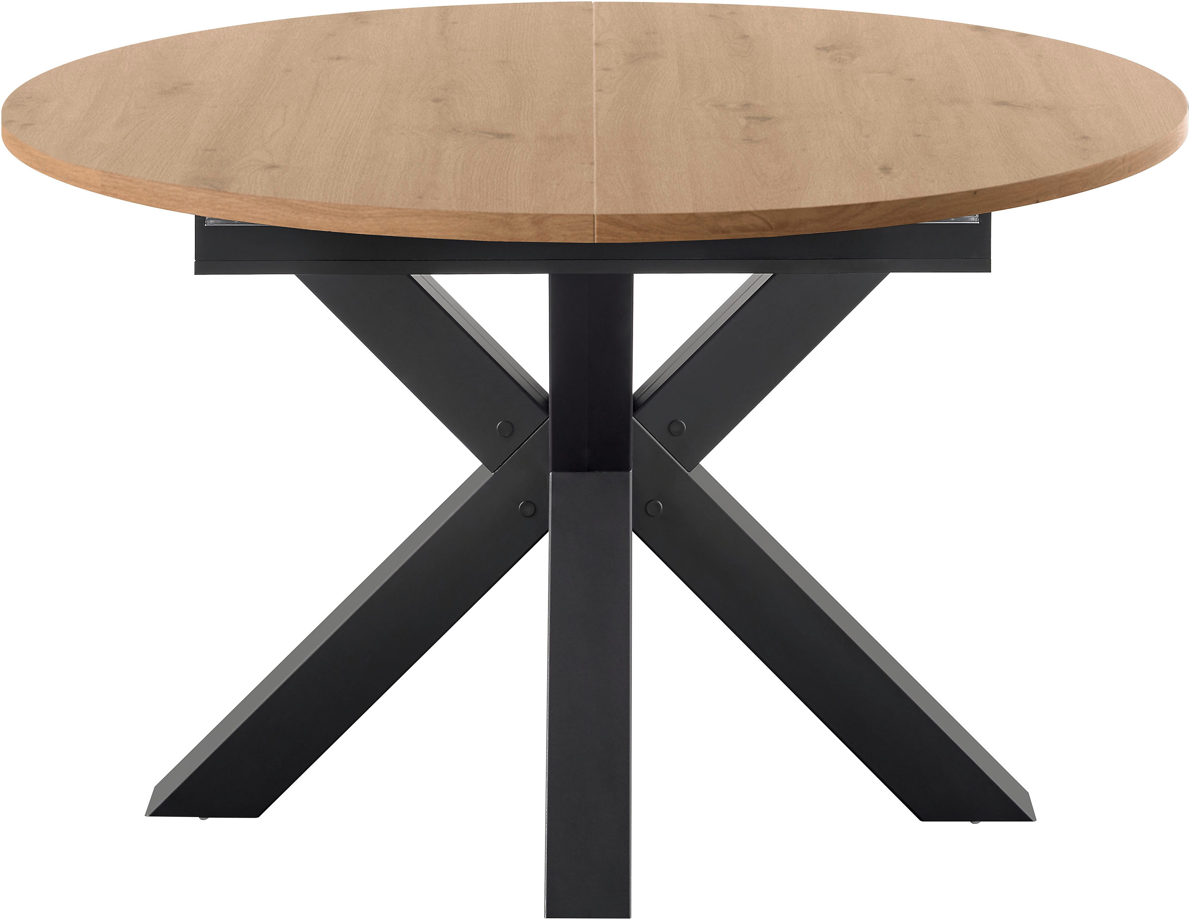 set one by Musterring Eettafel New Atlanta met ronde plaat, uitschuifbaar, stervoet, afmetingen ø130 cm (170x130 cm)