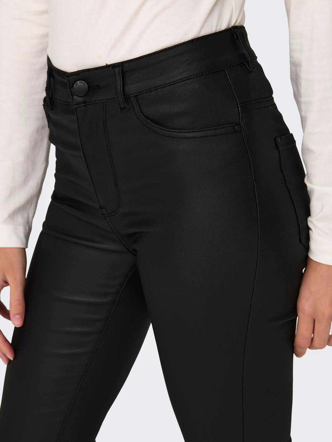 JDY Imitatieleren broek JDYNEWTHUNDER COATED HIGH SKN PNT NOOS