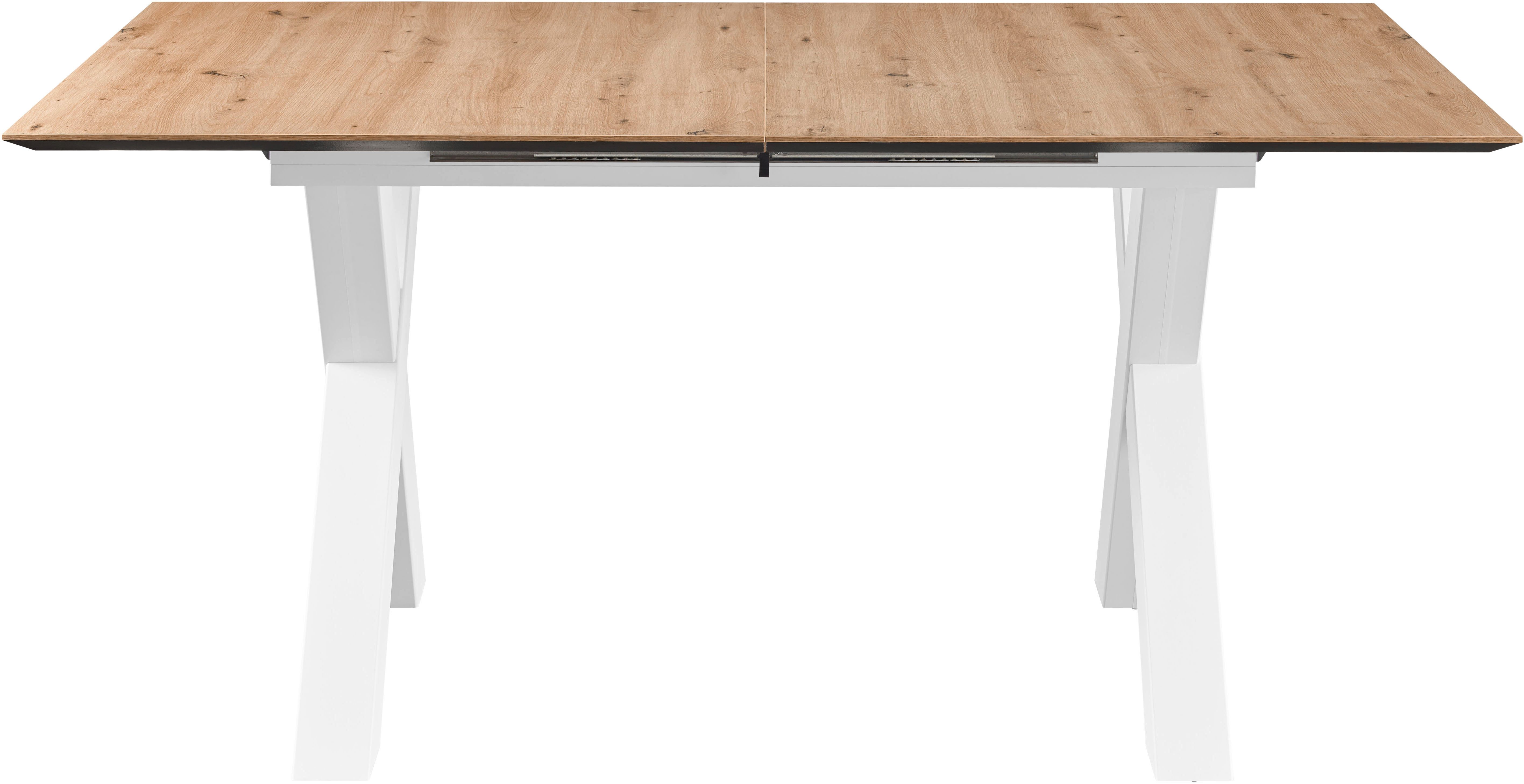 set one by Musterring Eettafel New Atlanta Rechthoekig blad met Zwitserse rand, uitschuifbaar, onderstel in X-vorm eettafels