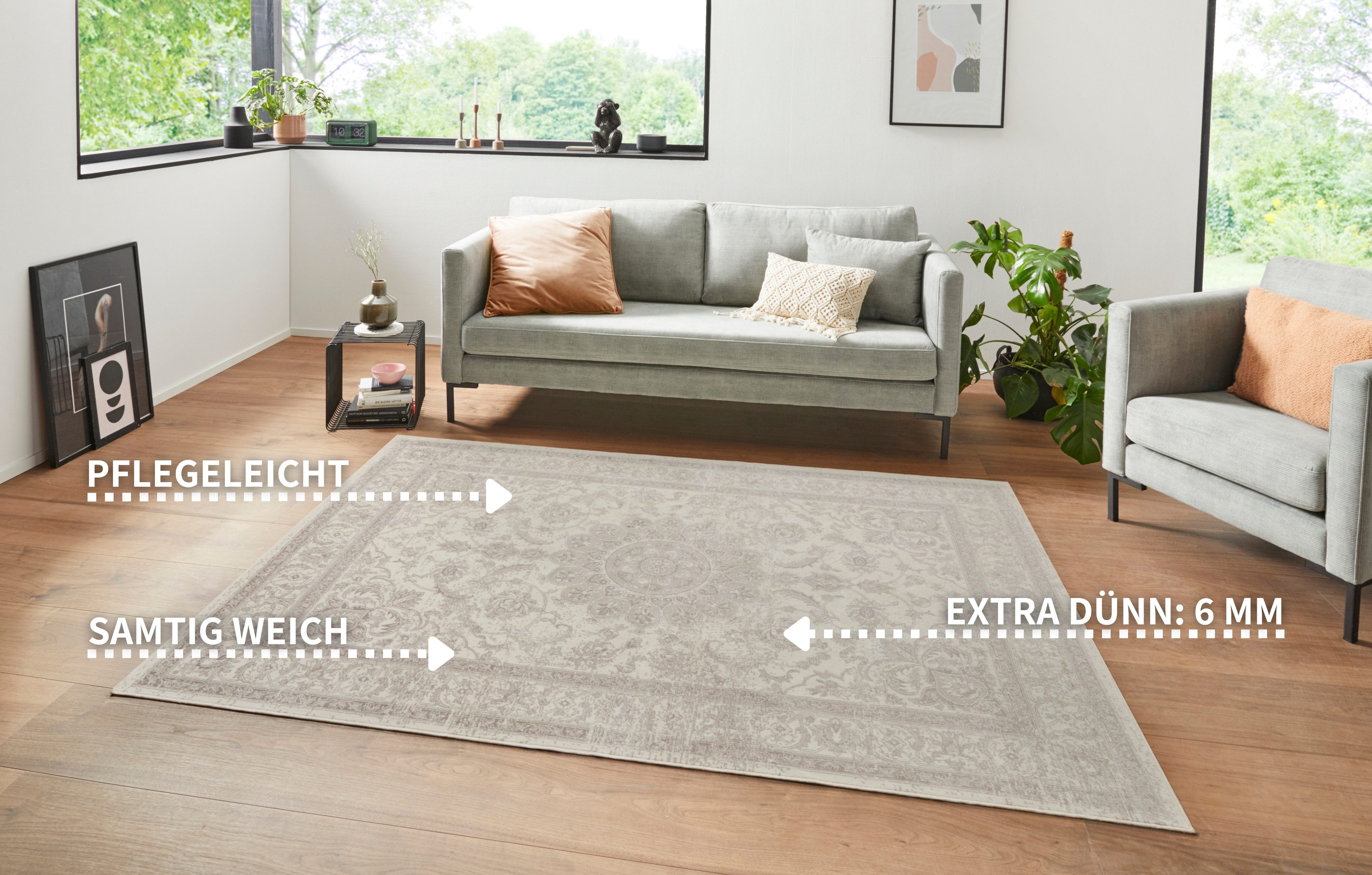 HANSE Home Vloerkleed Briar Fluweel, oriënt-look, zijde-look, robuust, gemakkelijk in onderhoud, afgehecht