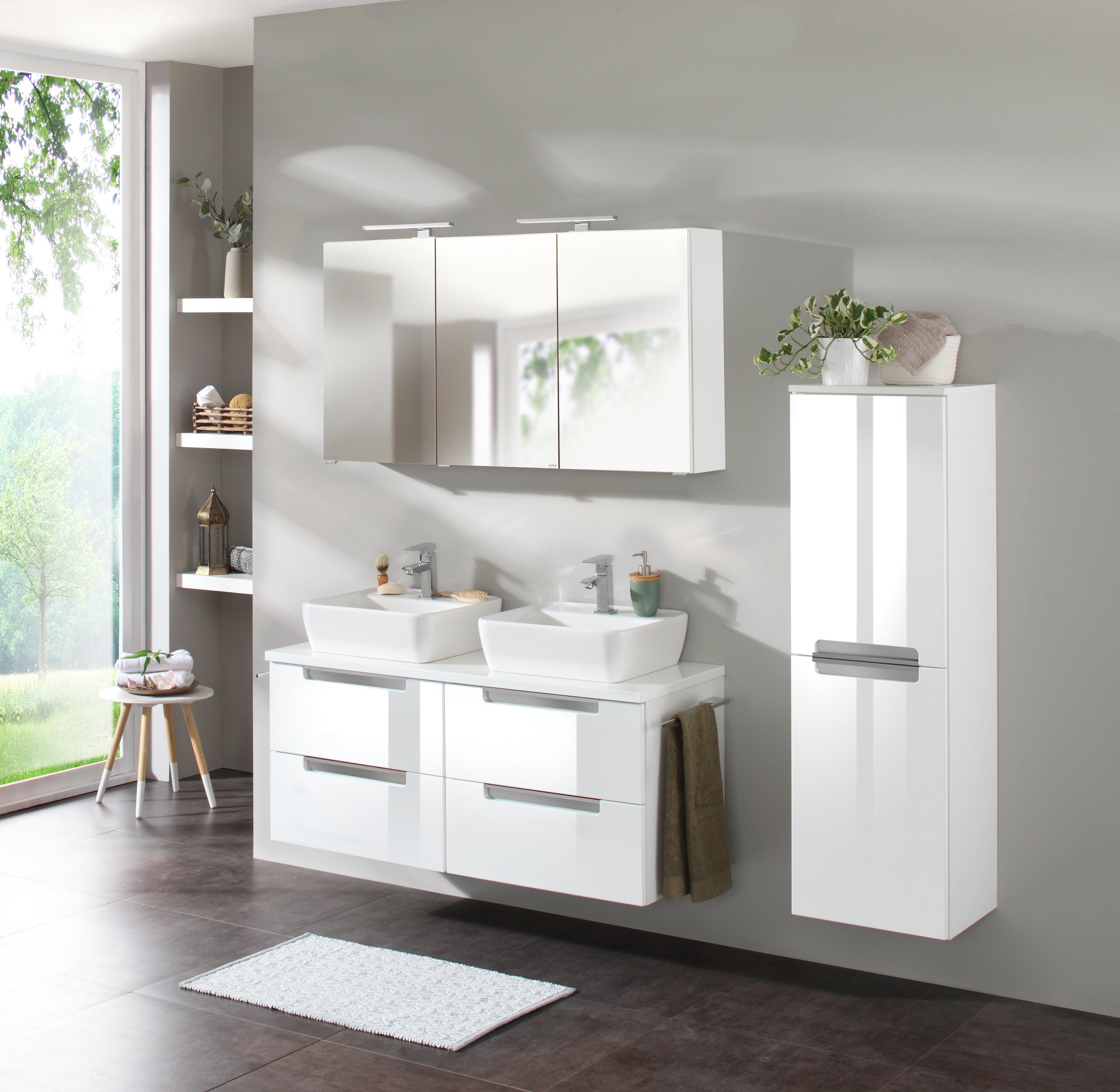 welltime Badmeubelset Malibu Breedte 120 cm, met soft-closetechniek (set, 2 stuks)