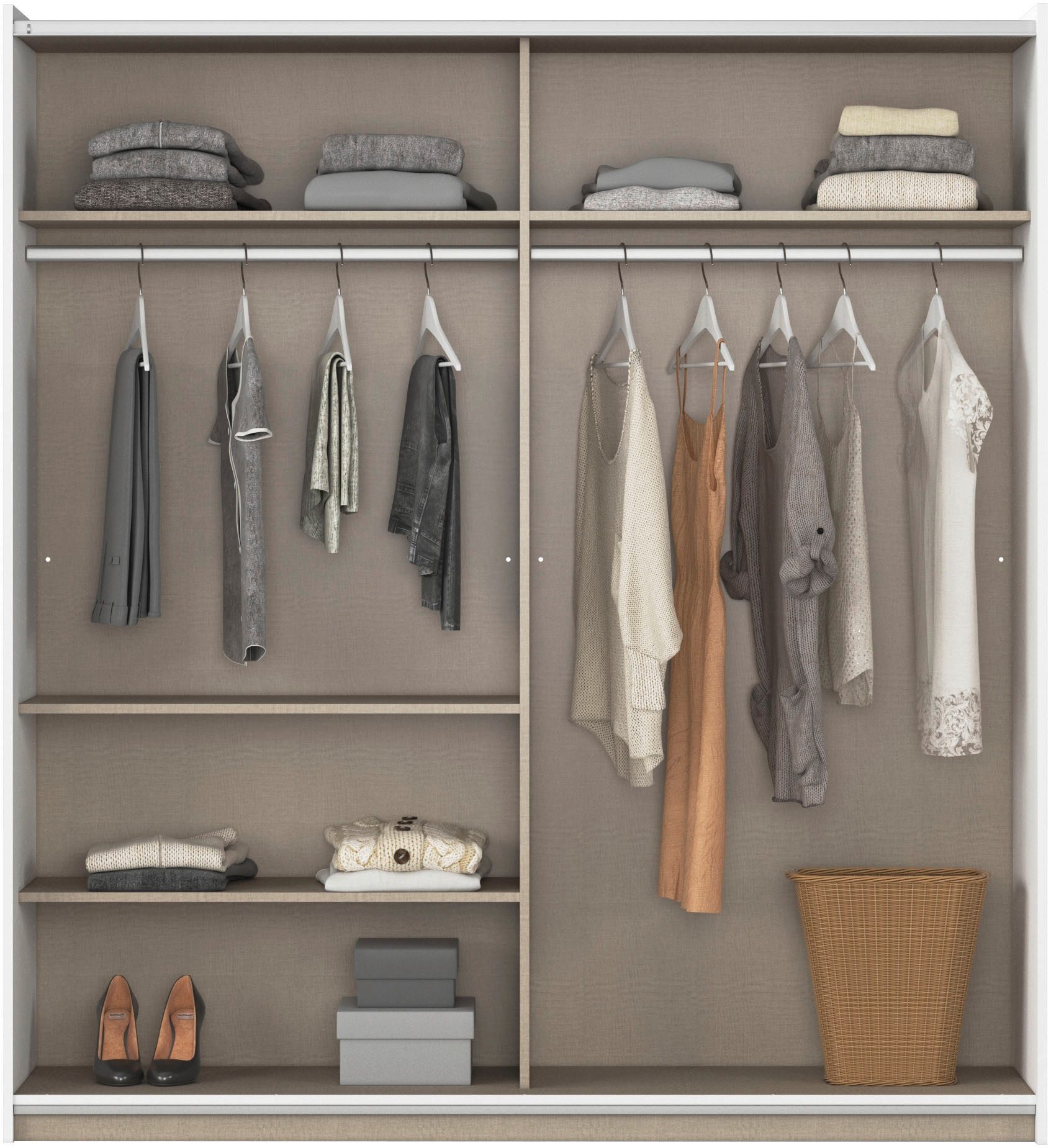 rauch Zweefdeurkast Kledingkast kast garderobe REFLECT inclusief praktische binneninrichting met veel opbergruimte made in germany