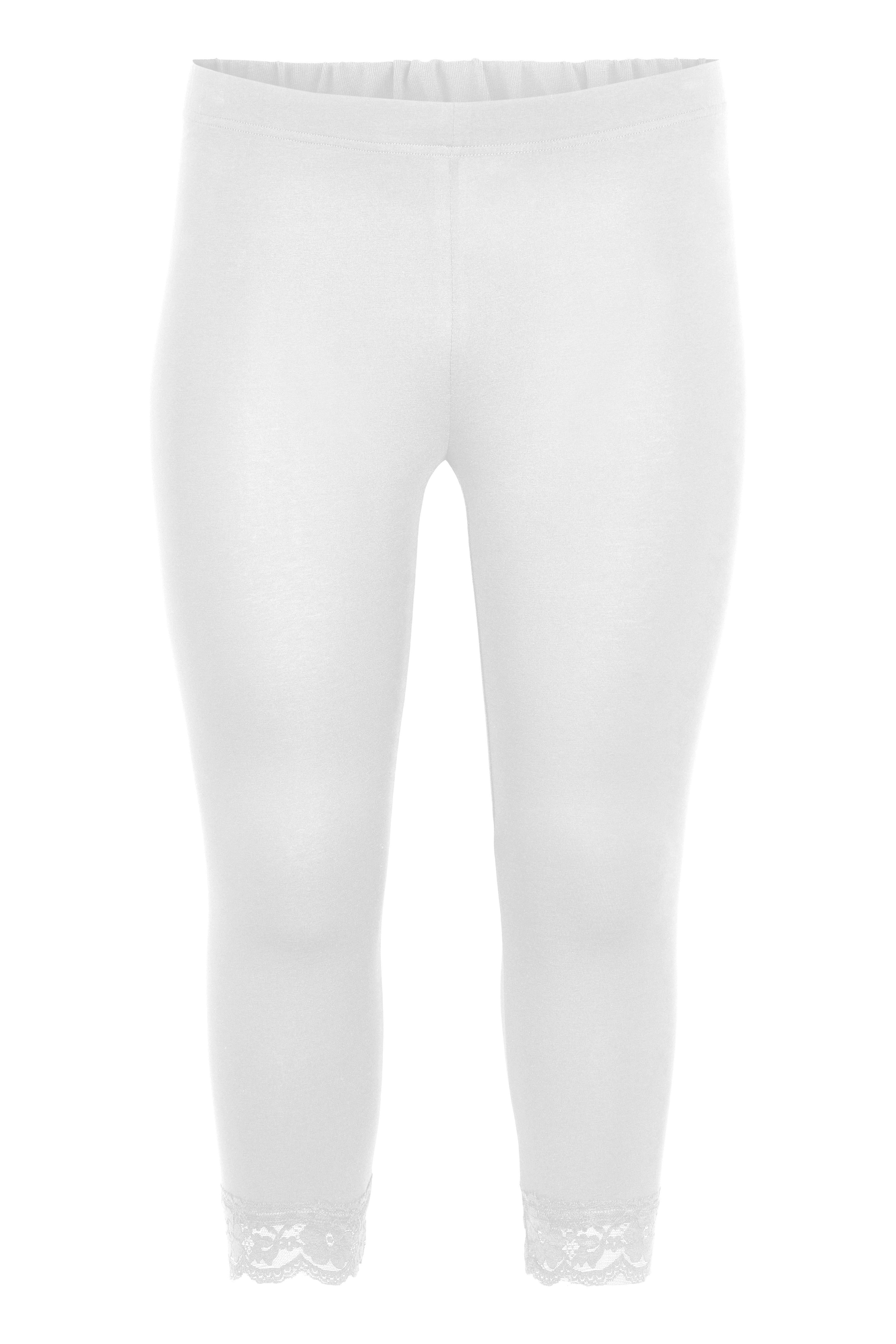 SANDGAARD 3/4 legging met kantinzet aan de zoom