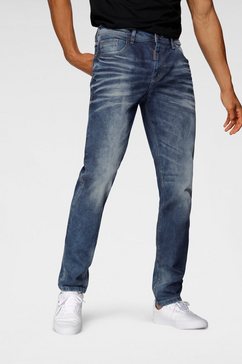 cipo  baxx slim fit jeans opvallende, markante wassing blauw