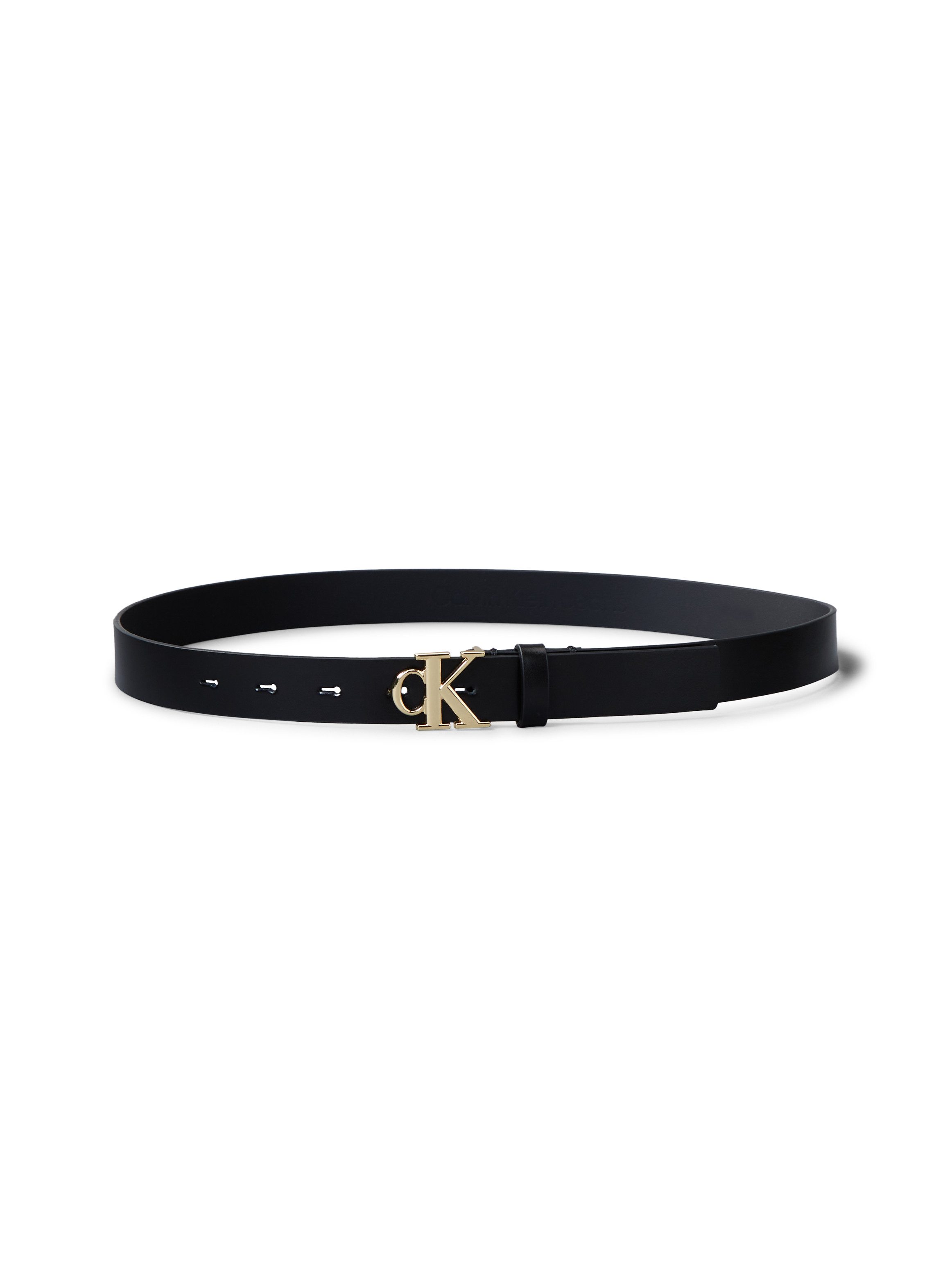Calvin Klein Leren riem Monogram Plaque Buckle 30MM