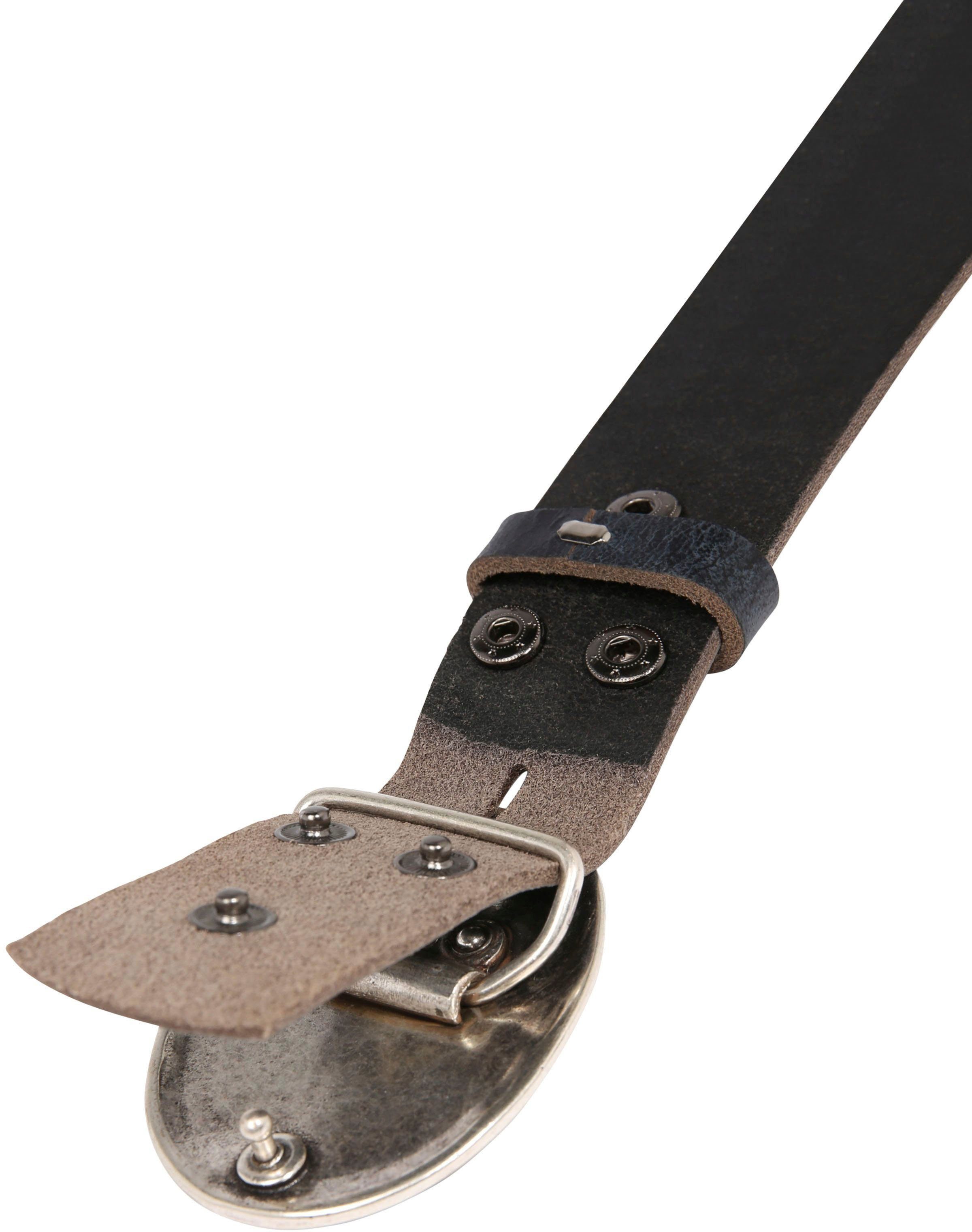 RETTUNGSRING by showroom 019° Leren riem Koppelgesp in bloemdesign, verwisselbaar