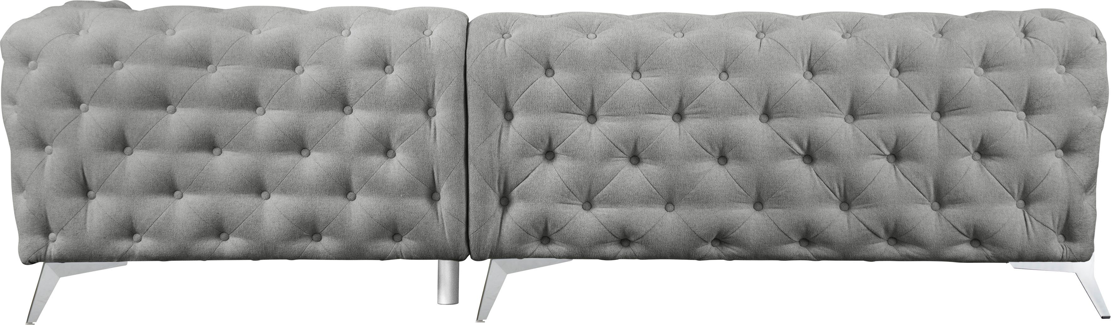 Leonique Chesterfield-bank Amaury L-vorm grote hoekbank, chesterfield-look, breedte 323 cm, kleur van de poten ter keuze