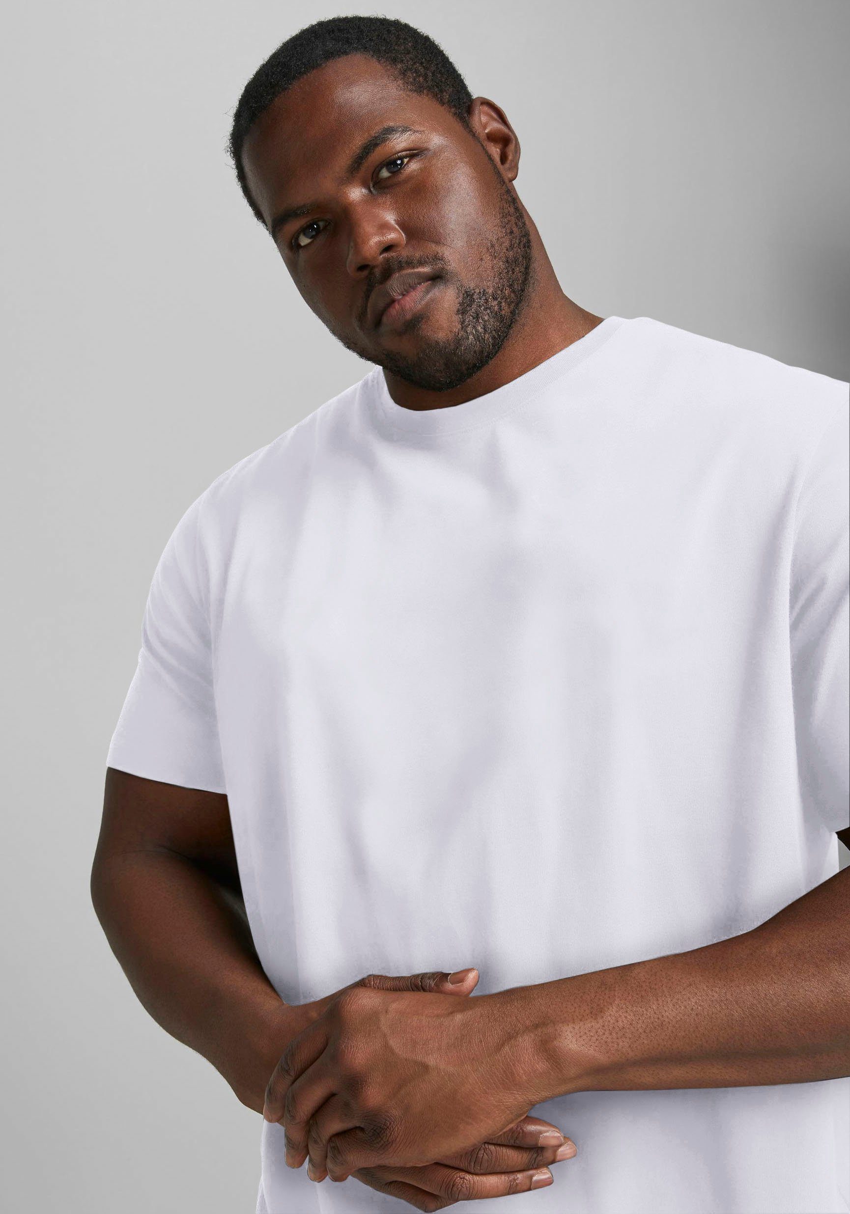 Jack & Jones PlusSize T-shirt NOA TEE met een afgeronde zoom, t/m maat 6xl