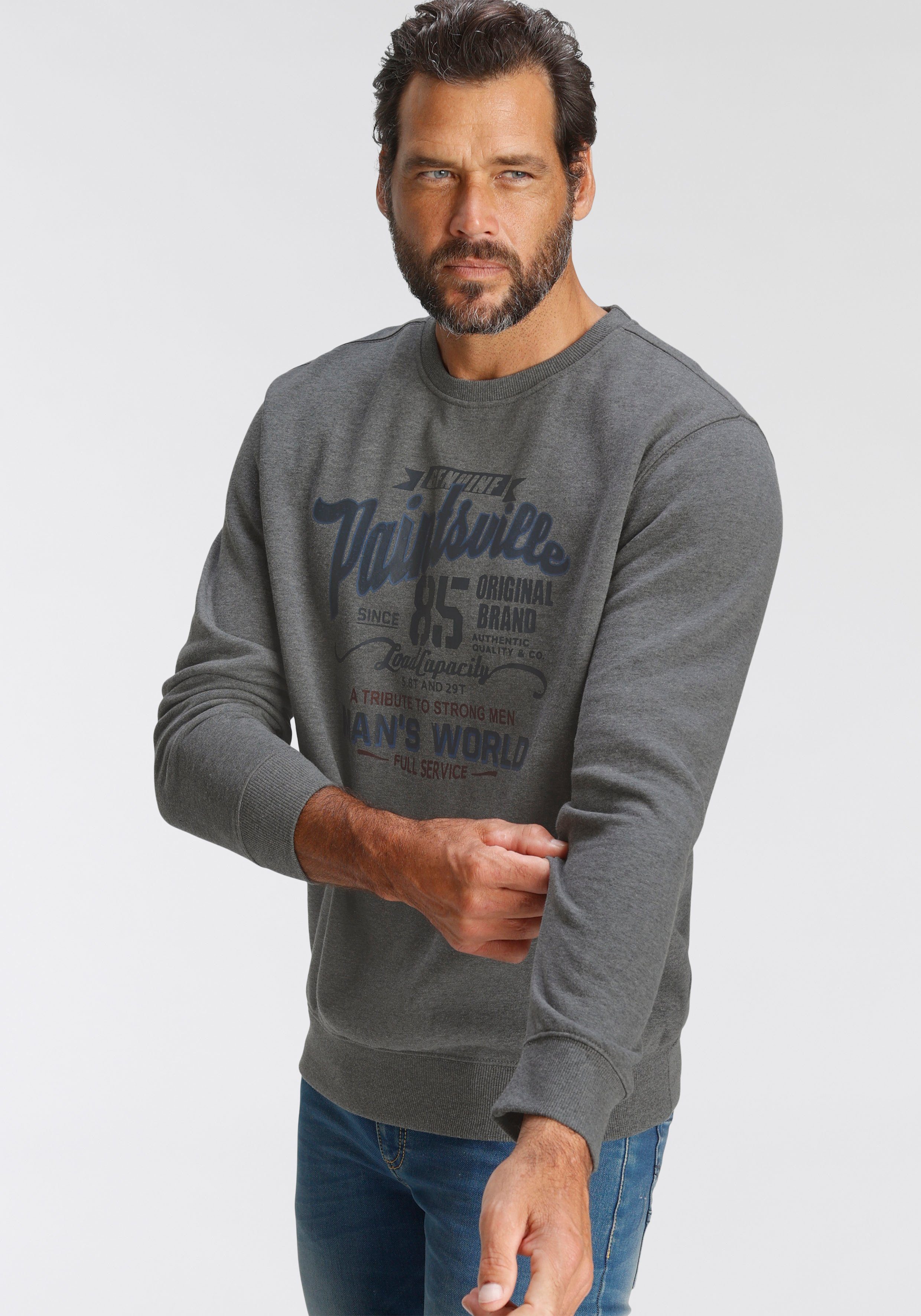 Man's World Sweatshirt Lange mouwen, casual print, ronde hals, van katoenmix