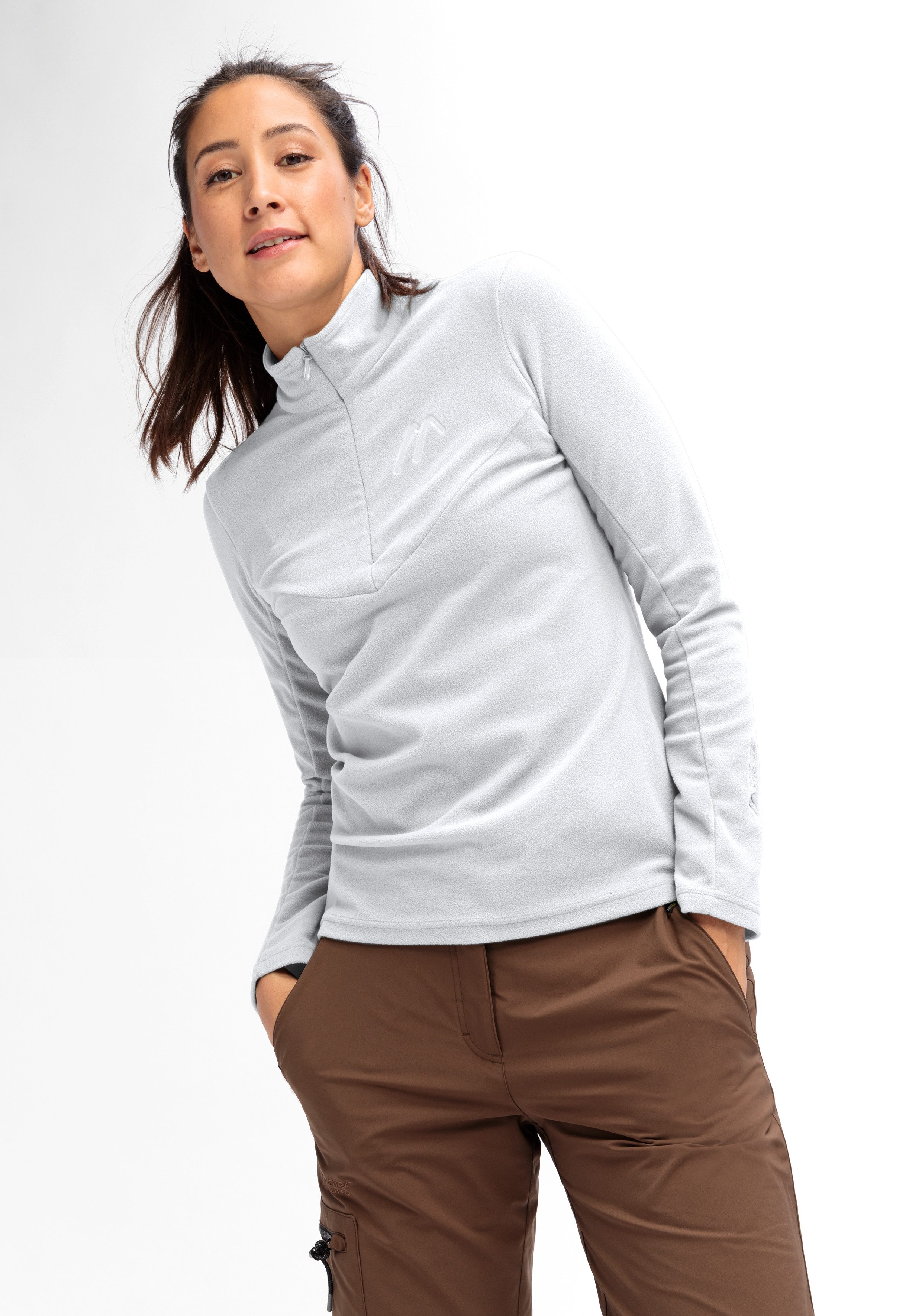 Maier Sports Fleecetrui Denise HZ W Dames midlayer, onderhoudsvriendelijk half-zip fleece
