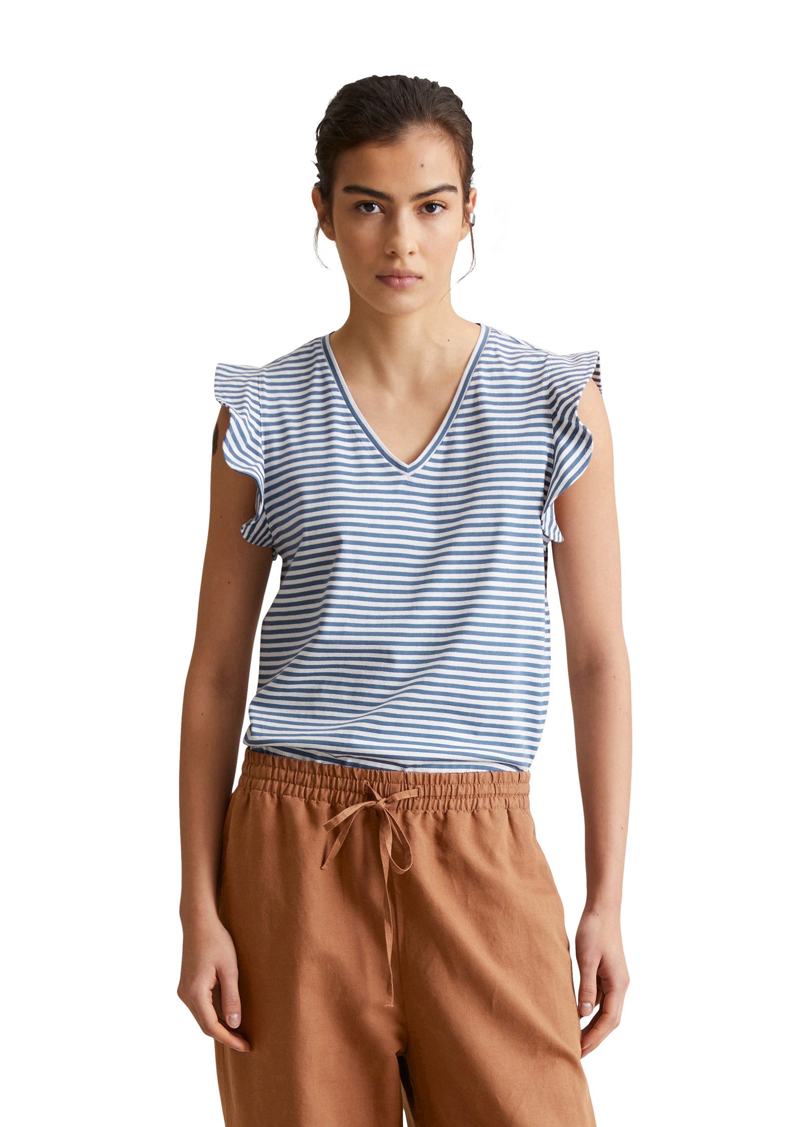 Marc O'Polo DENIM T-shirt met tijdloos streepjespatroon