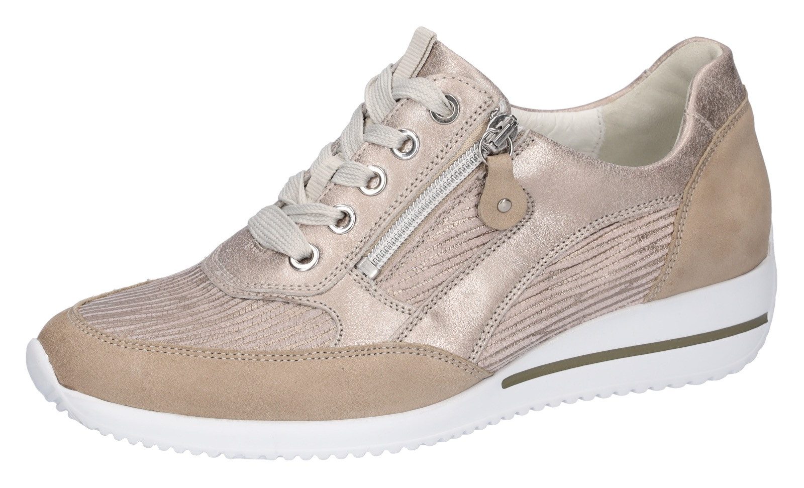 Waldläufer Sneakers met sleehak HIMONA , lage schoen, veterschoen, comfortabele schoen met ritssluiting