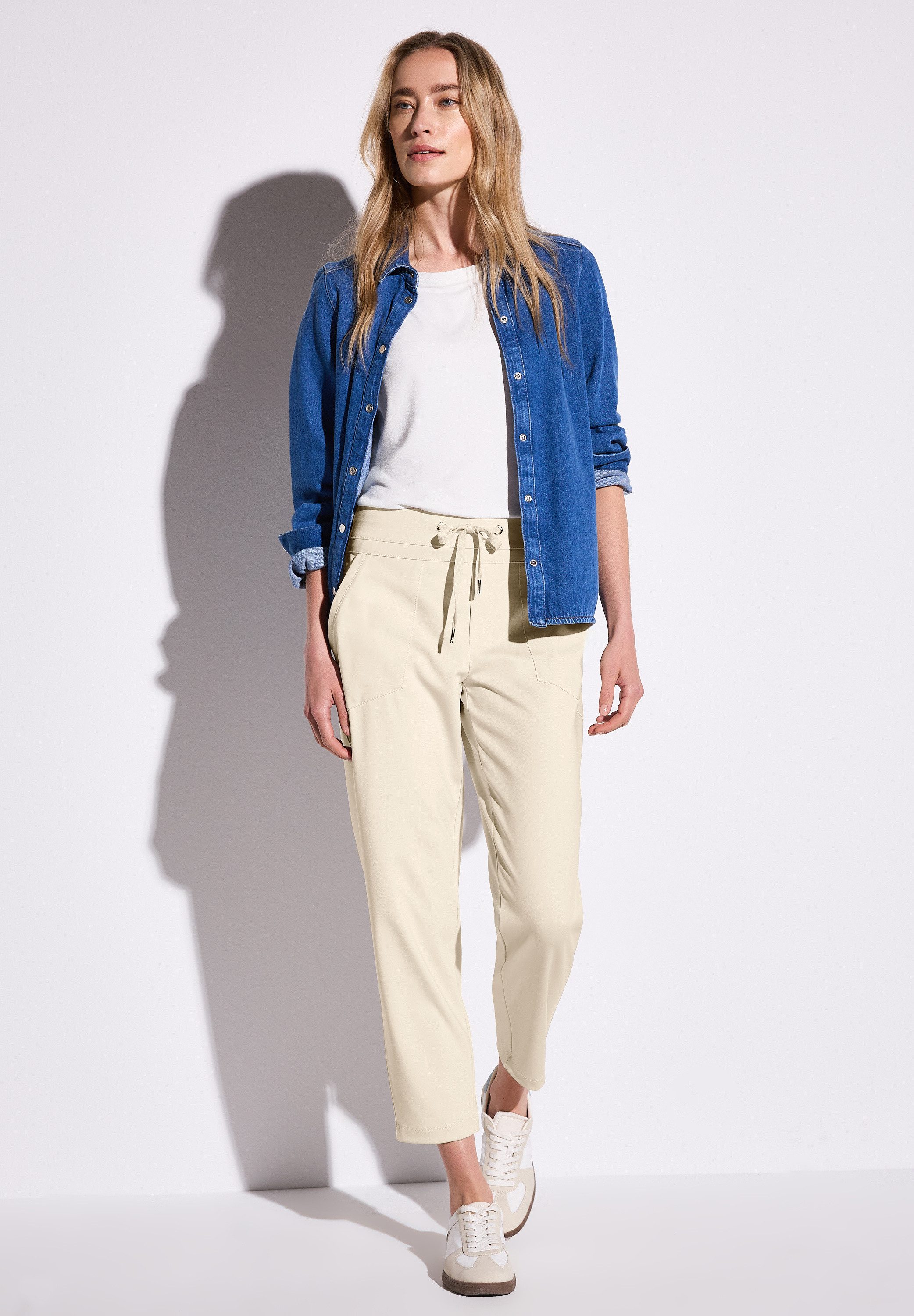 STREET ONE Stoffen broek Style Bonny met rijgkoord in de band