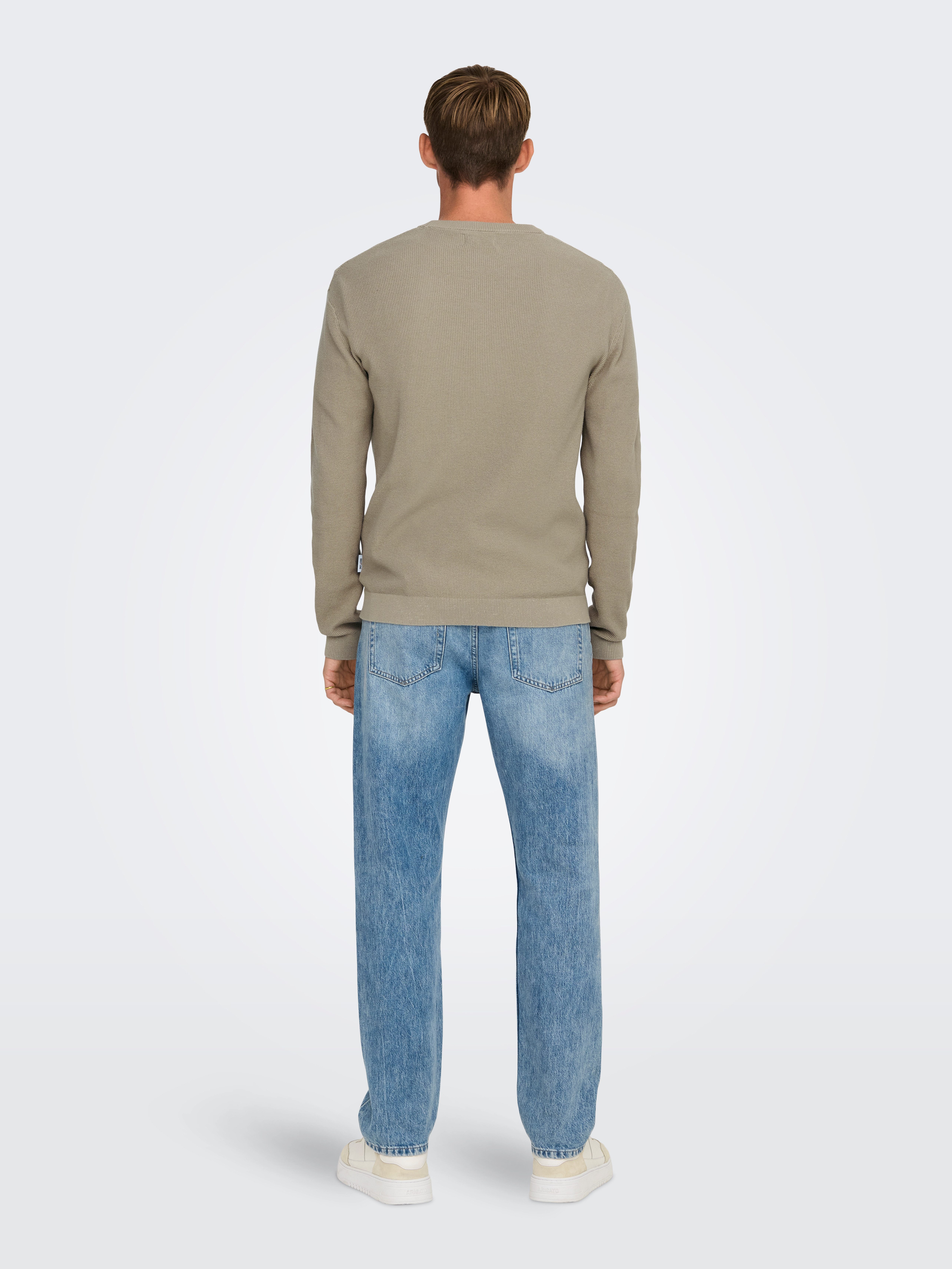 ONLY & SONS Trui met ronde hals ONSTONY DS 12 LS WAFFLE CREW KNIT
