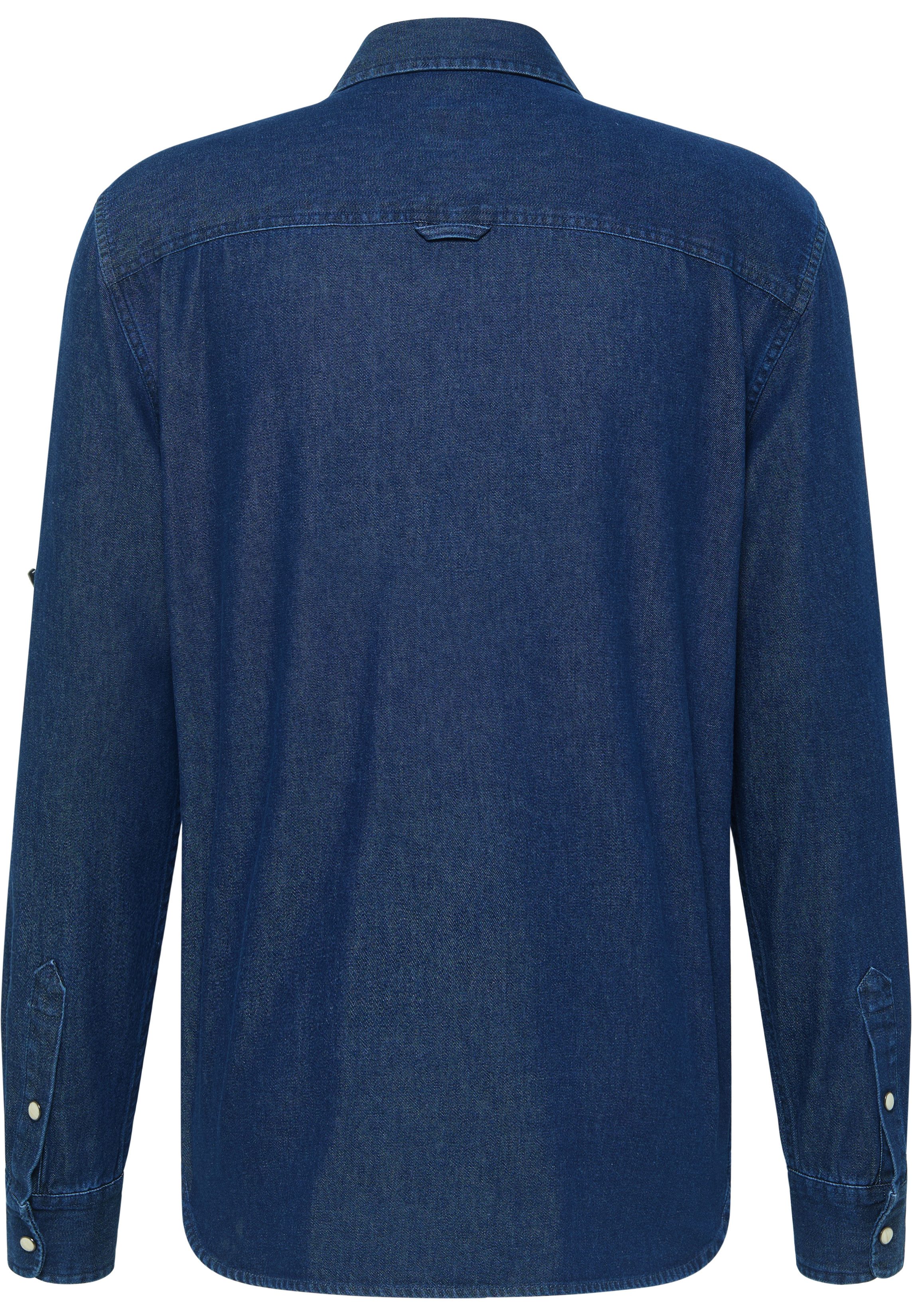 MUSTANG Overhemd met lange mouwen Style Duver Jeanslook met aangebrachte borstzakken