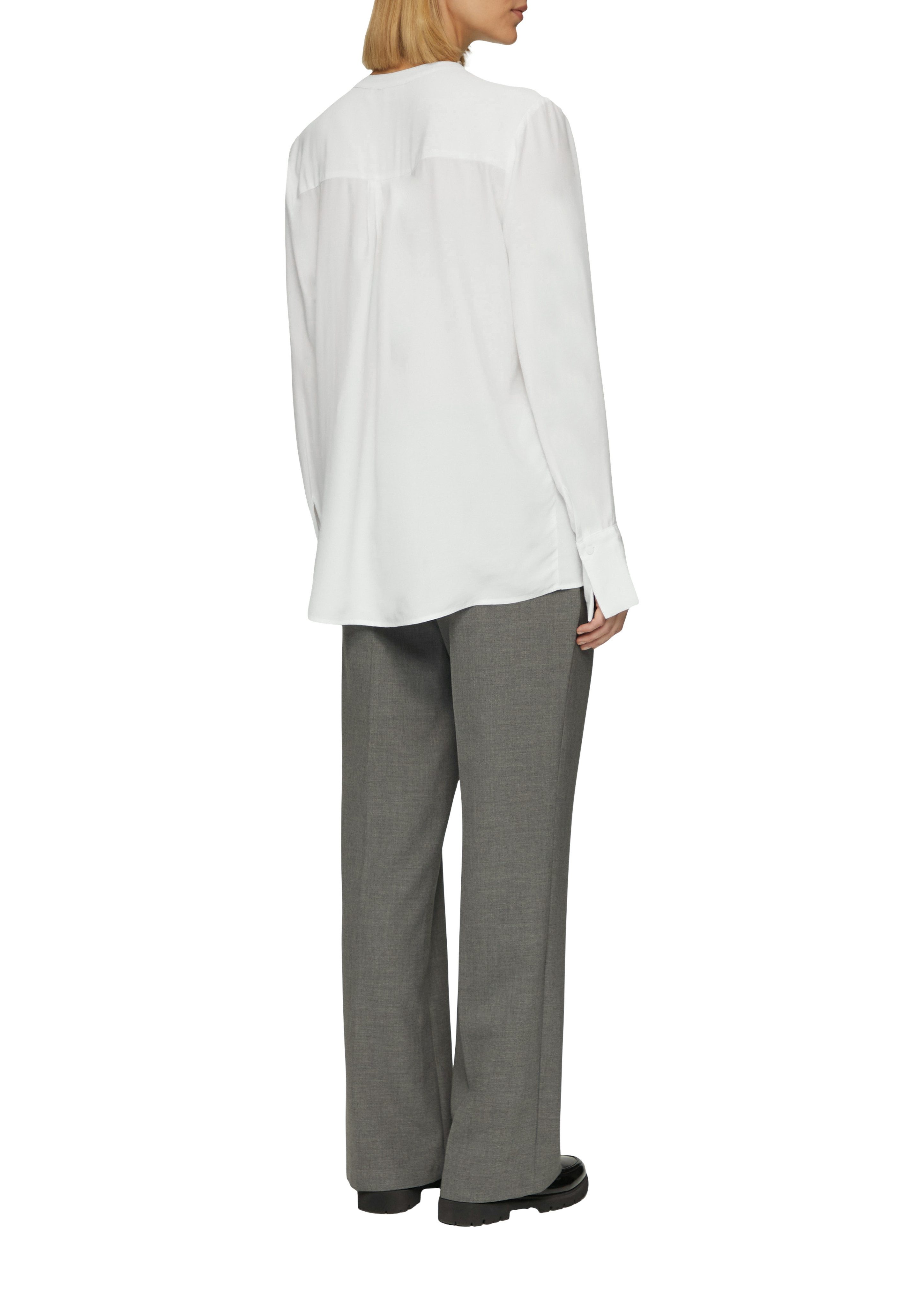 s.Oliver BLACK LABEL Blouse met lange mouwen met lichte rimpeling aan de kraag