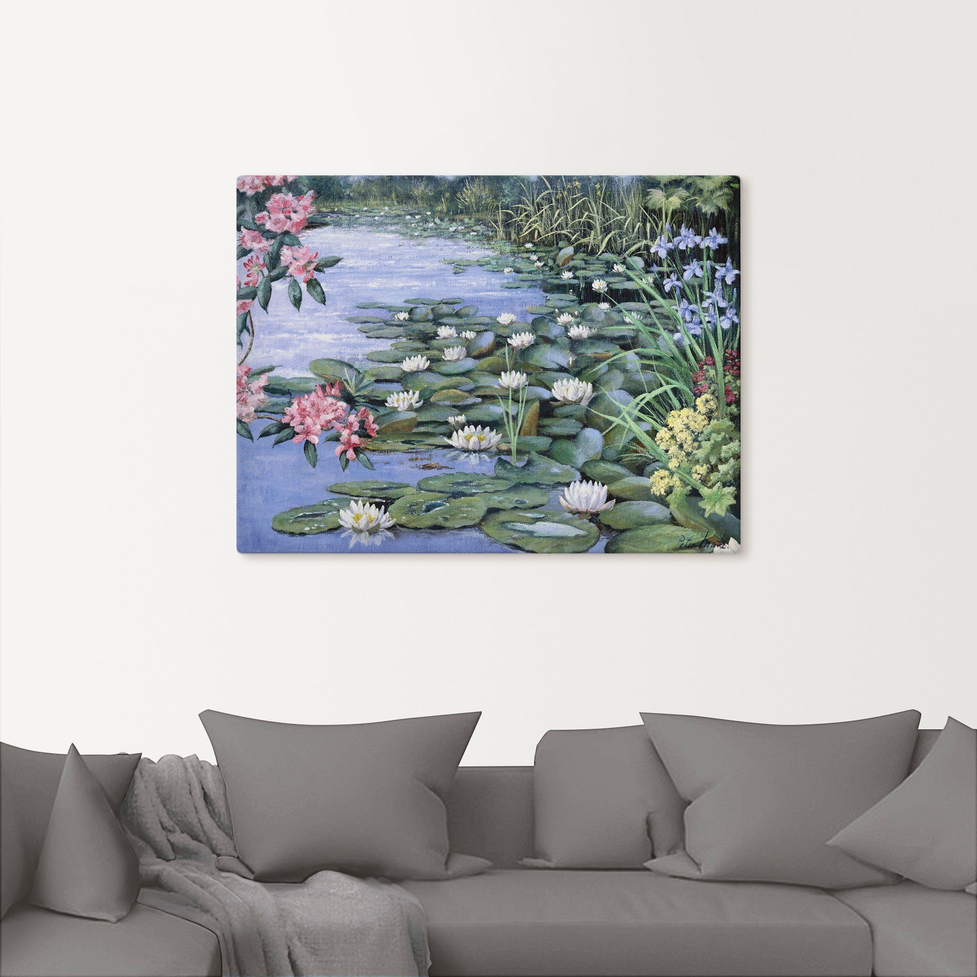 Artland Artprint op linnen Het meer gespannen op een spieraam