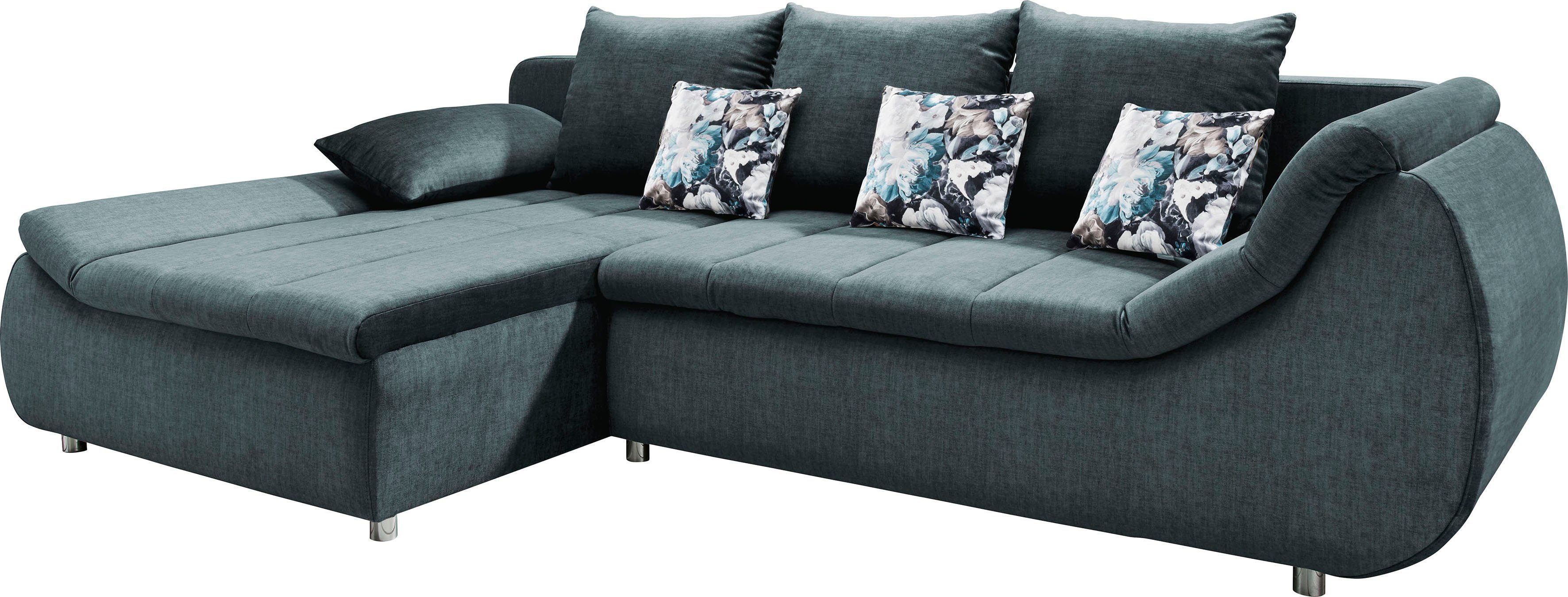 INOSIGN Hoekbank Imola elegant en modern, actuele stiksels in de zitting, comfortabel, L-vorm