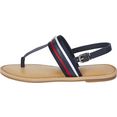 tommy hilfiger sandalen corporate webbing flat sandal met teenbandje blauw