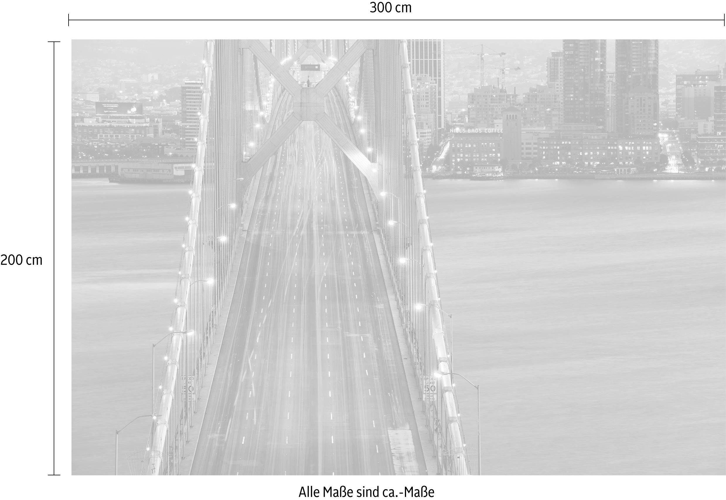 Komar Vliesbehang Digitale print vlies - San Francisco Blues - Afmeting 300 x 200 cm (1 stuk)