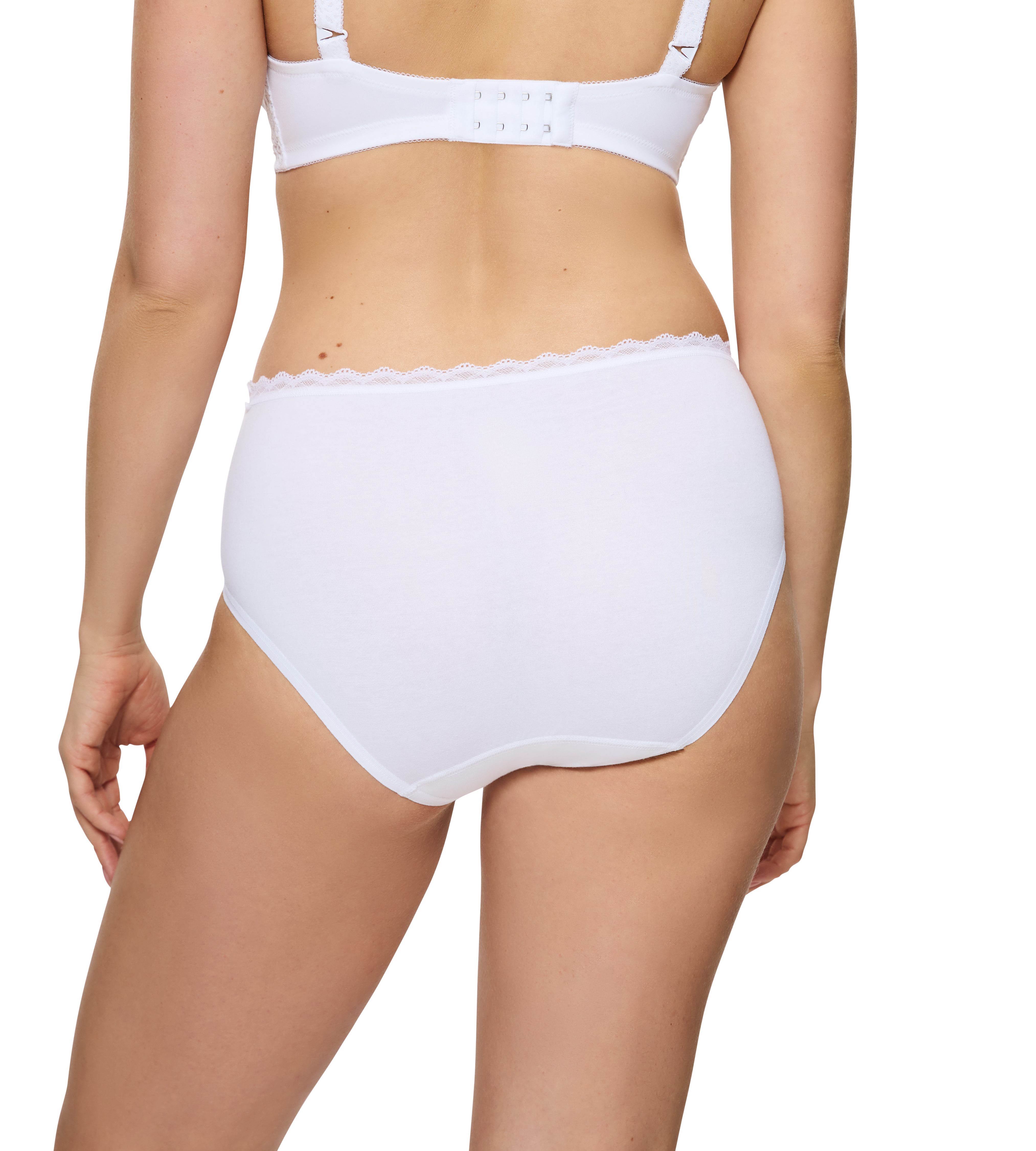 Triumph Midislip Feel Of Cotton zacht, zonder zijnaden, smalle kanten band (Set van 2)