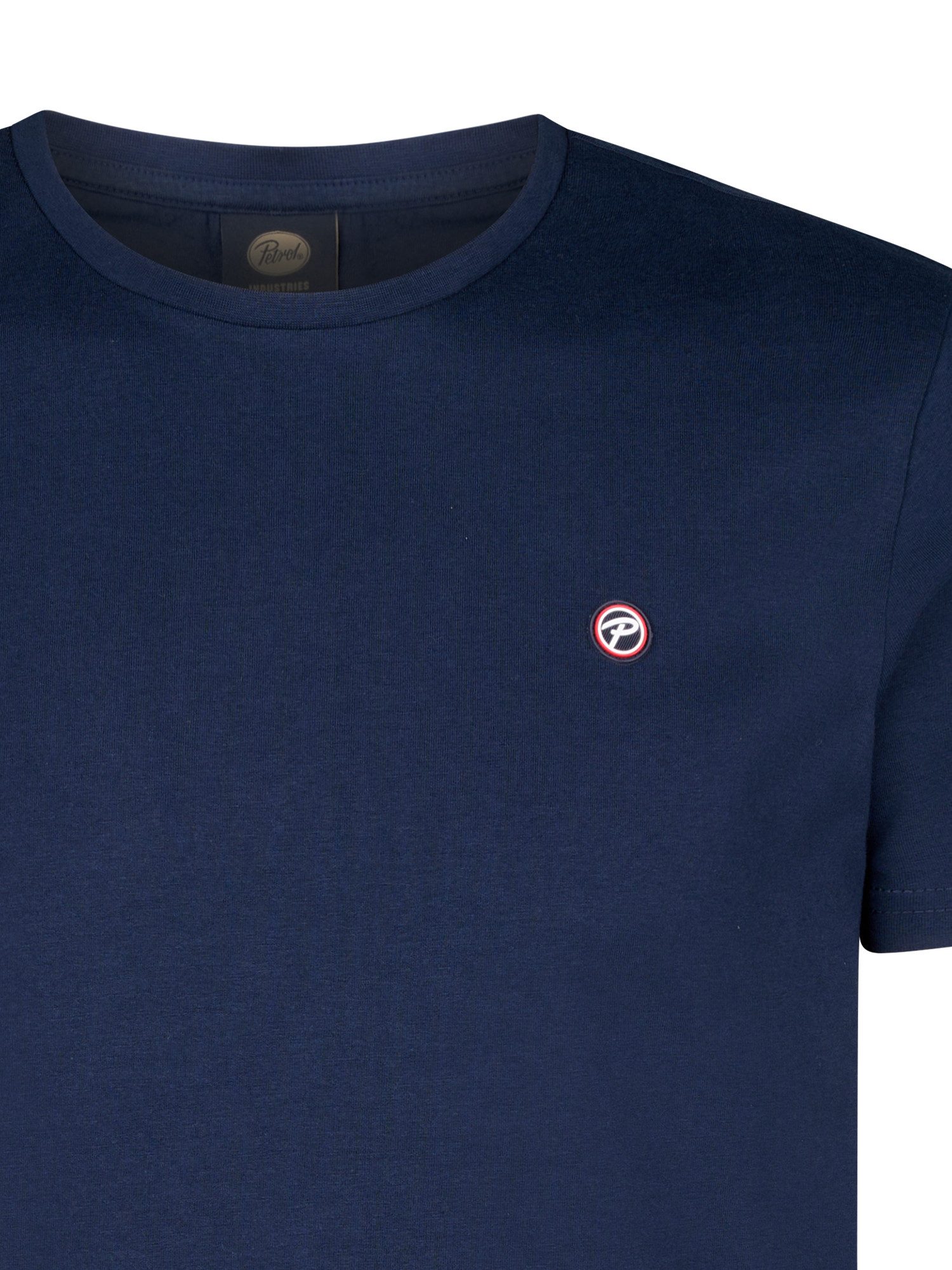 Petrol Industries Shirt met ronde hals met geborduurd logo