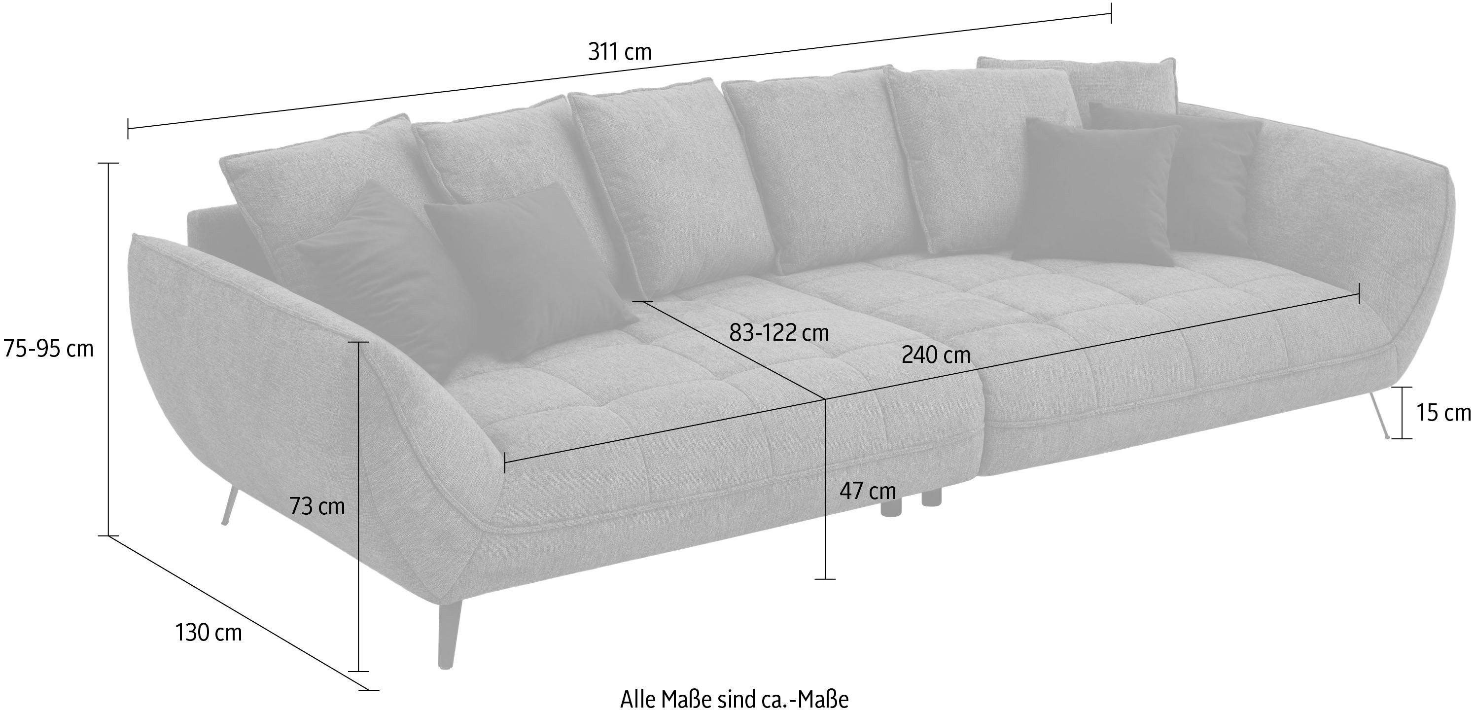 exxpo - sofa fashion Megabank Triton incl. 10-delig kussen set, gezellige megasofa, veel ruimte om te ontspannen (2-delig)