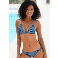 lascana triangel-bikinitop boho met paisleymotief en sierringen blauw