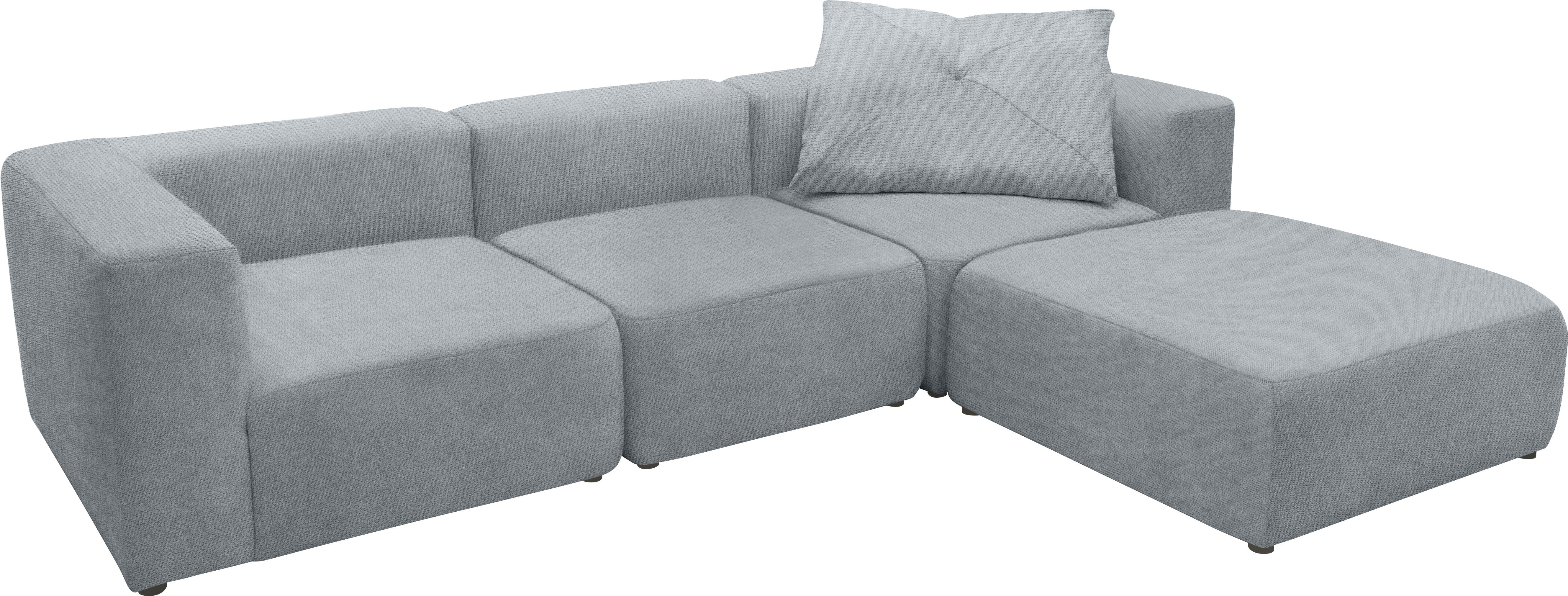 andas 3-zitsbank Utvik kan individueel worden samengesteld Modulsofa, bestaande uit 2 hoekelementen, 1 middenstuk en 1 poef