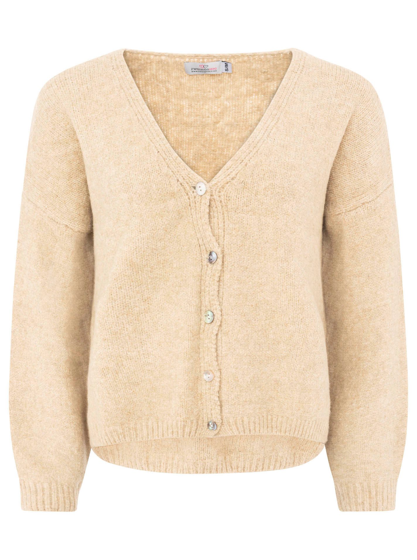 Zwillingsherz Vest Knopen knuffelig, met kleine knoopjes en wolgehalte