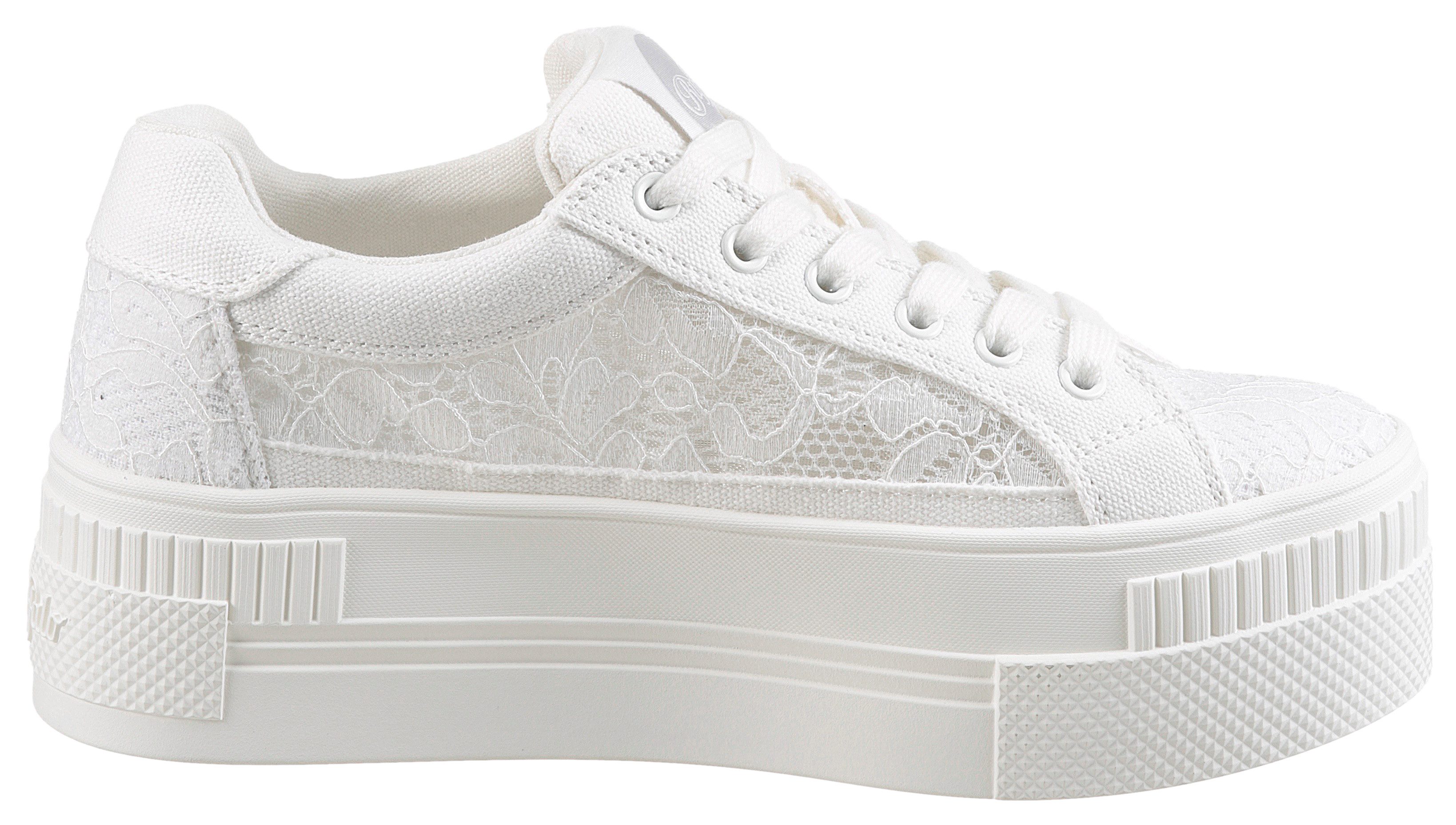 Buffalo Plateausneakers PAIRED BLOOM , veterschoen, lage schoen, vrijetijdsschoen met memoryfoam binnenzool