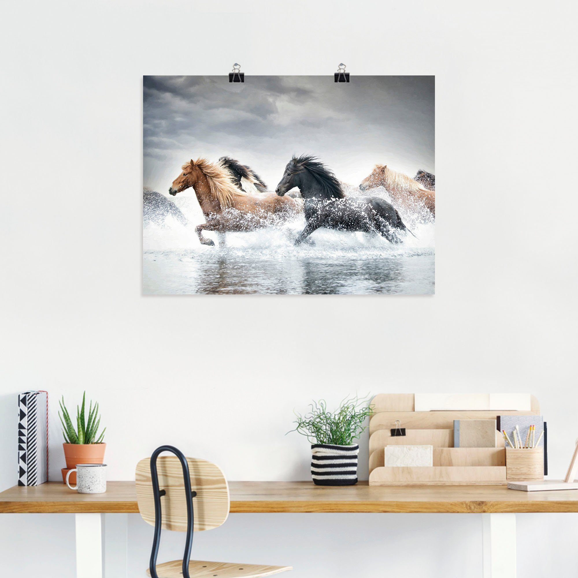 Artland Artprint Paardenrennen V als artprint op linnen, poster in verschillende formaten maten