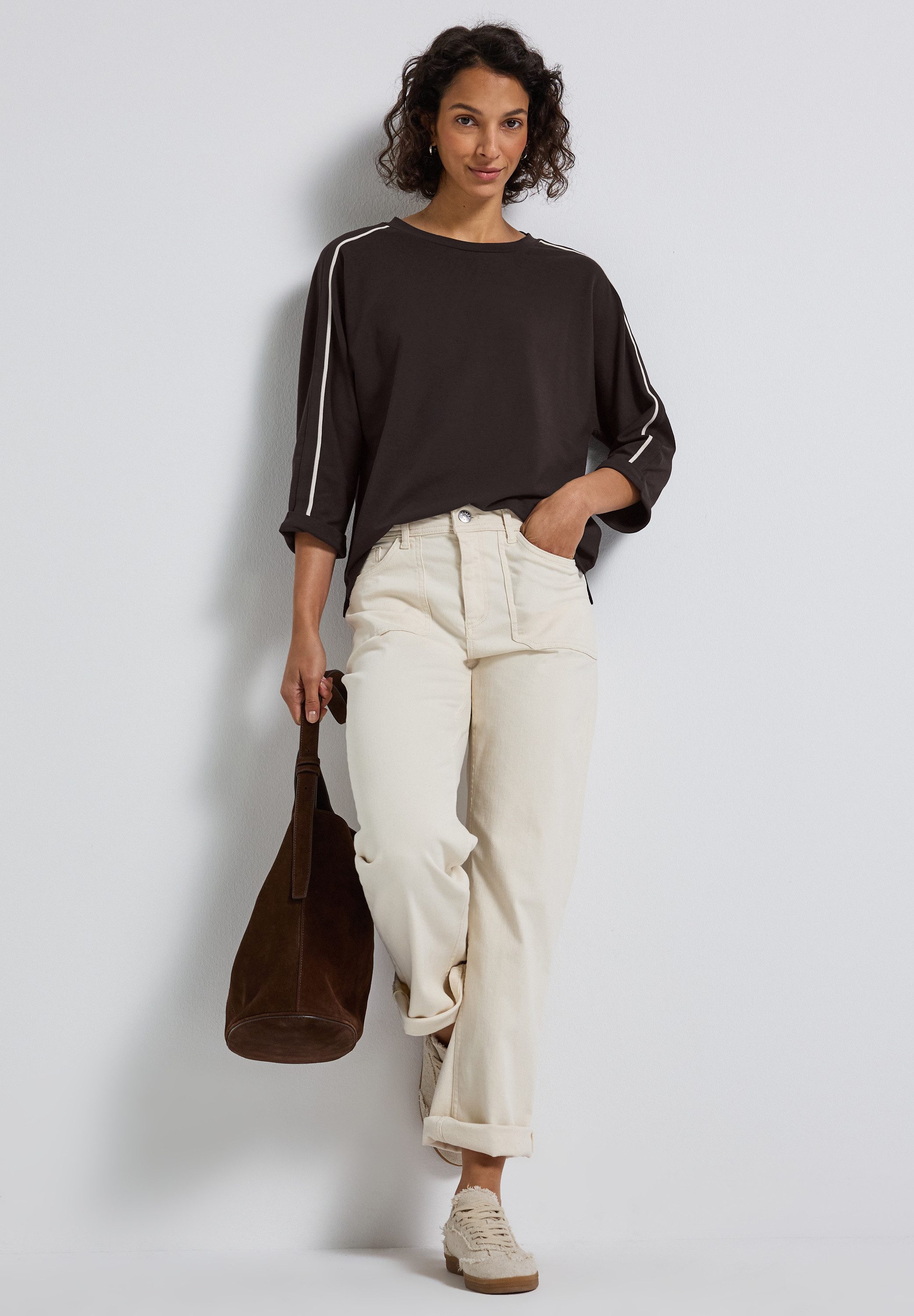 STREET ONE Shirt met 3/4 mouwen met galons