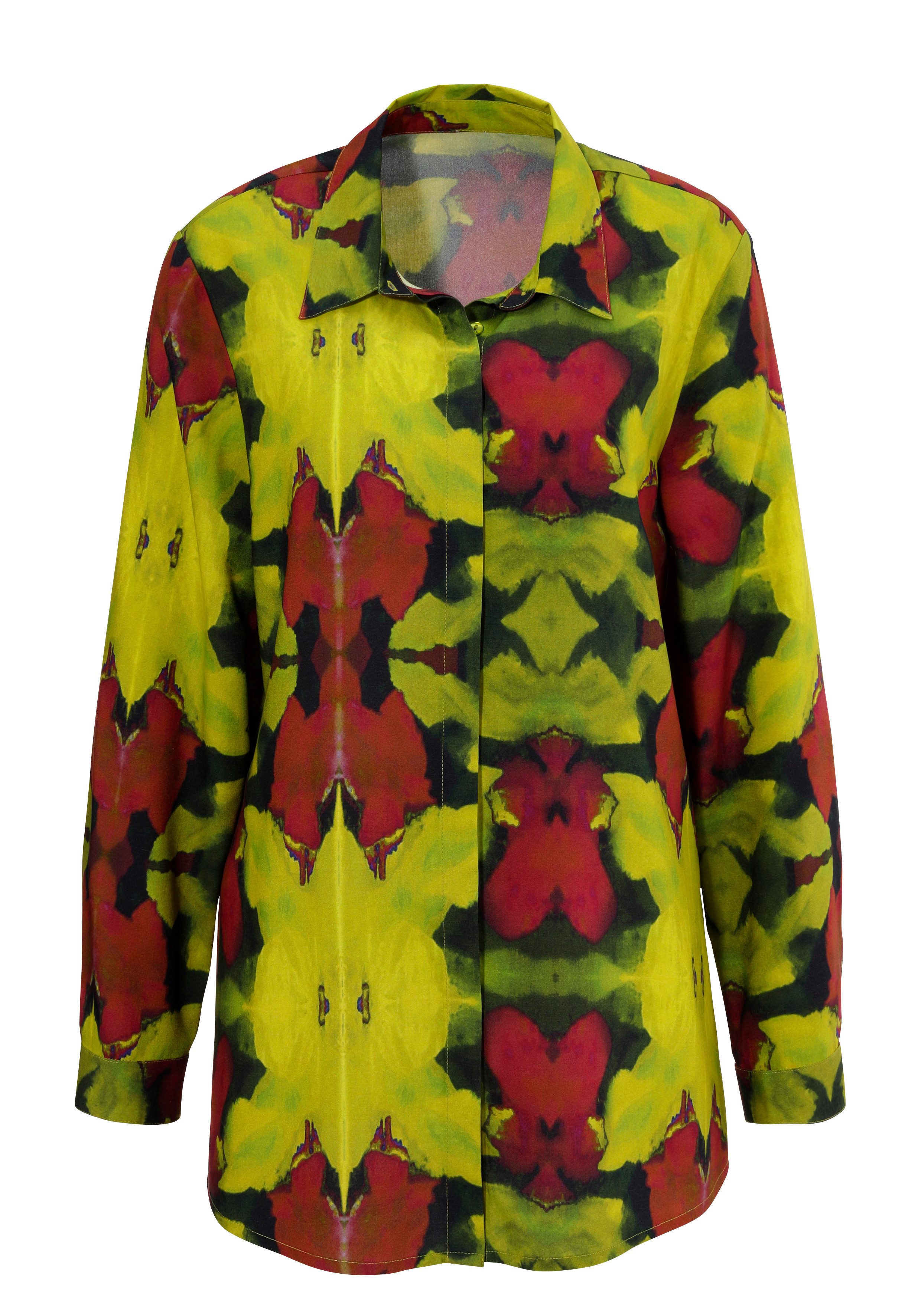 Aniston CASUAL Overhemdblouse met bloem batik-print elk stuk is uniek