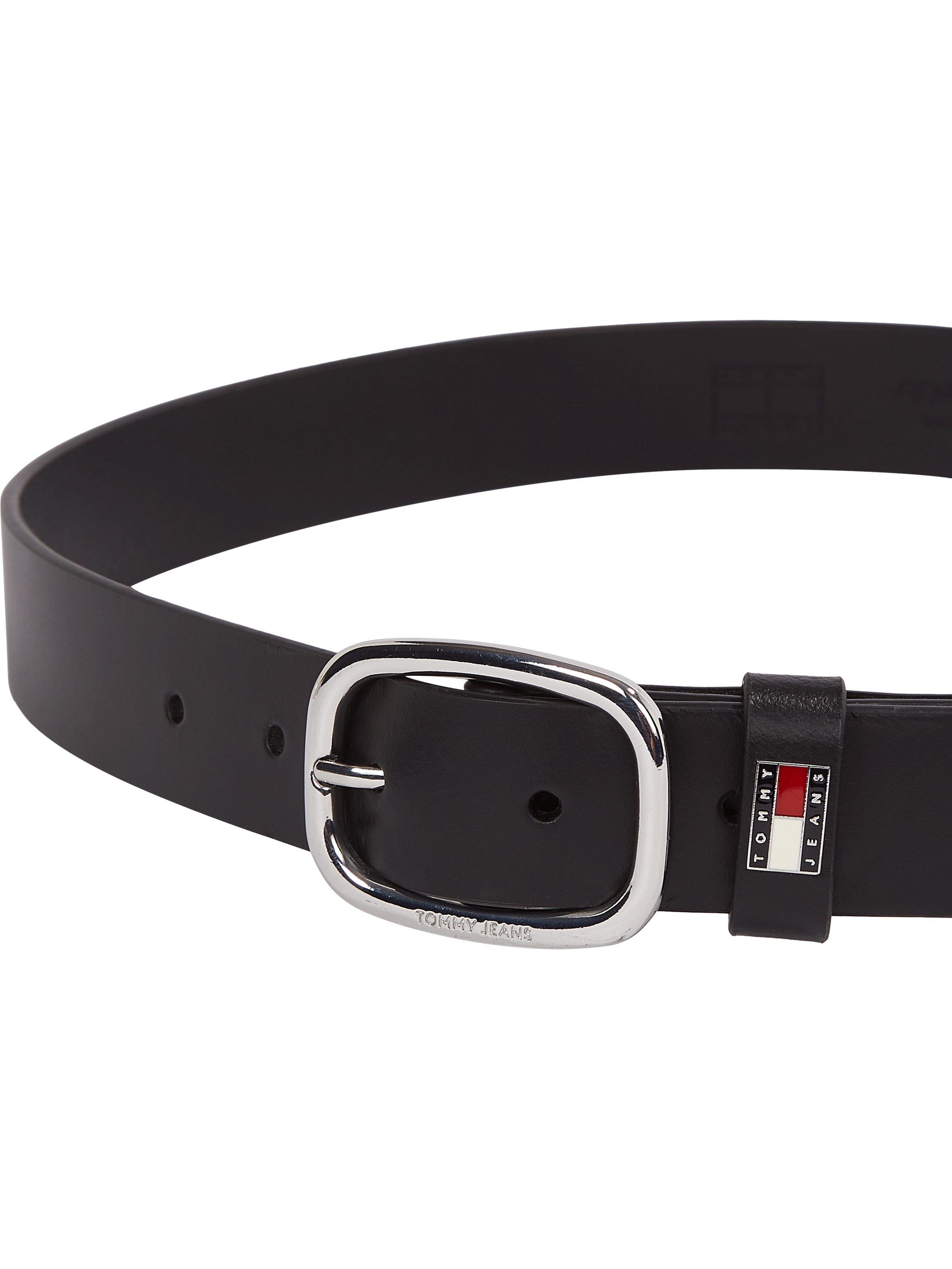 TOMMY JEANS Leren riem TJW OVAL 3.0 Ovale eenvoudig pin sluiting en logo op de sluiting