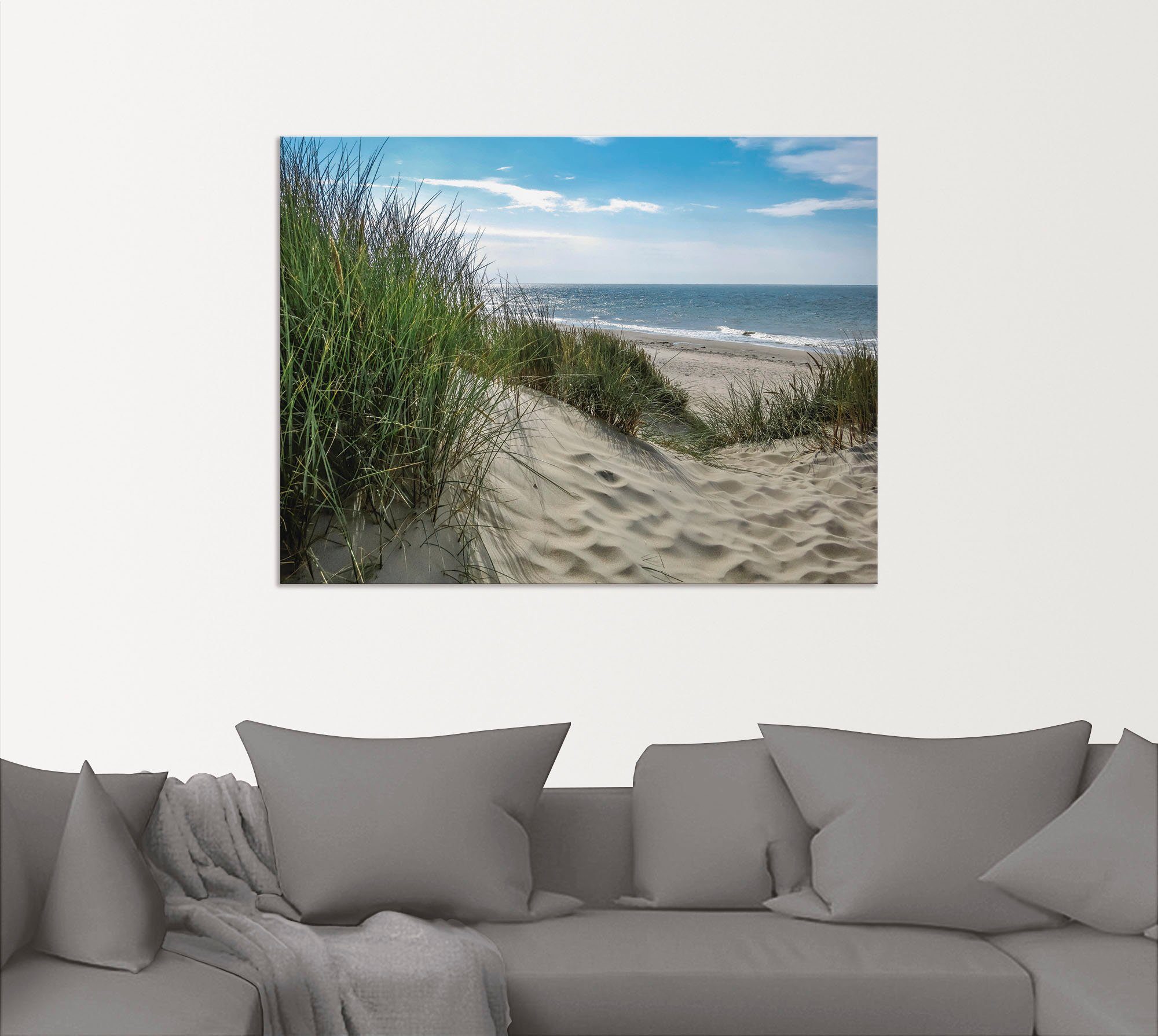 Artland Artprint Duinlandschap in de zomer aan de Noordzee als artprint van aluminium, artprint voor buiten, artprint op linnen, poster, muursticker