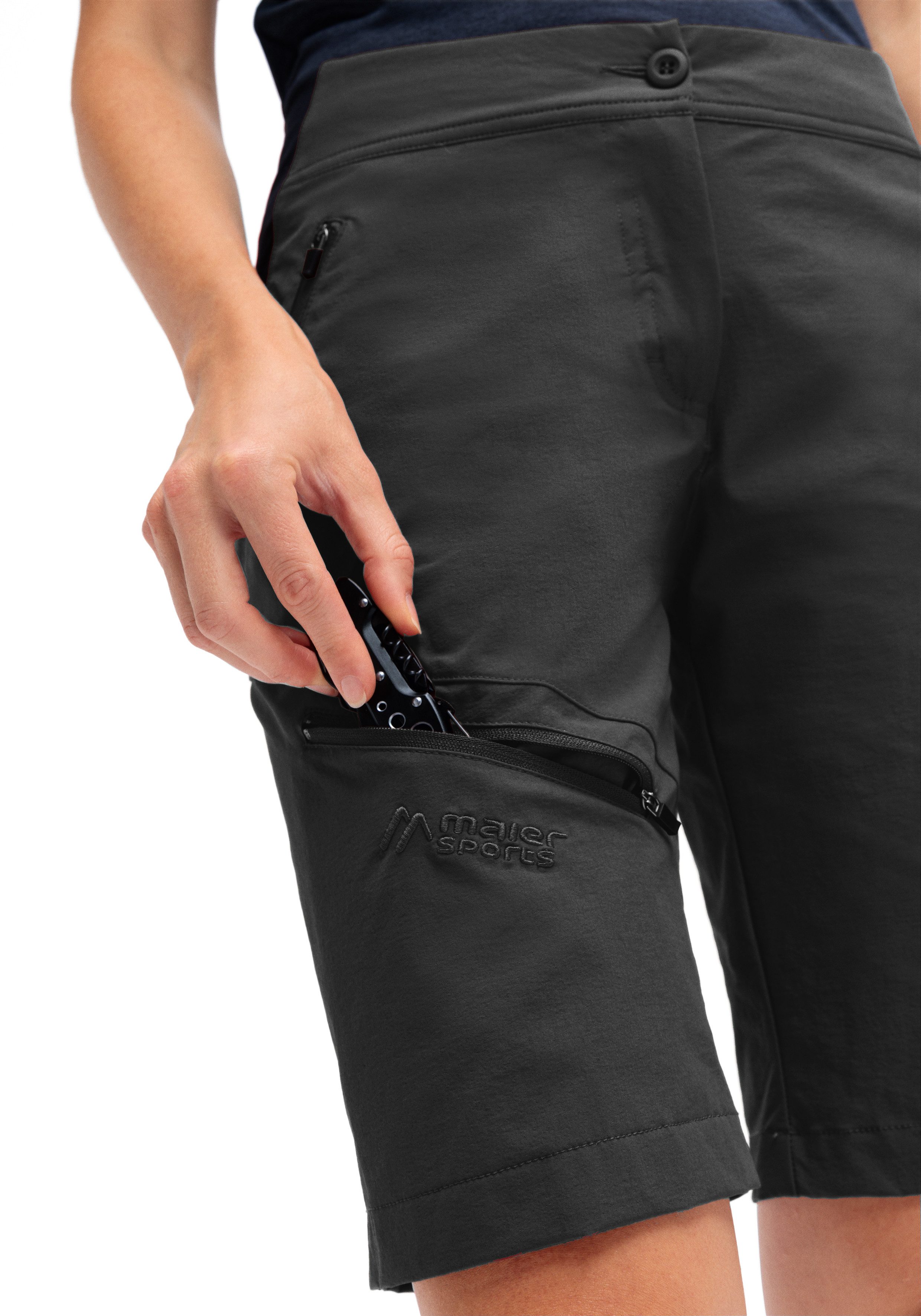 Maier Sports Outdoorbroek Inara Short Vario Dames shorts, korte wandelbroek, outdoorbroek, 4 zakken, regular fit