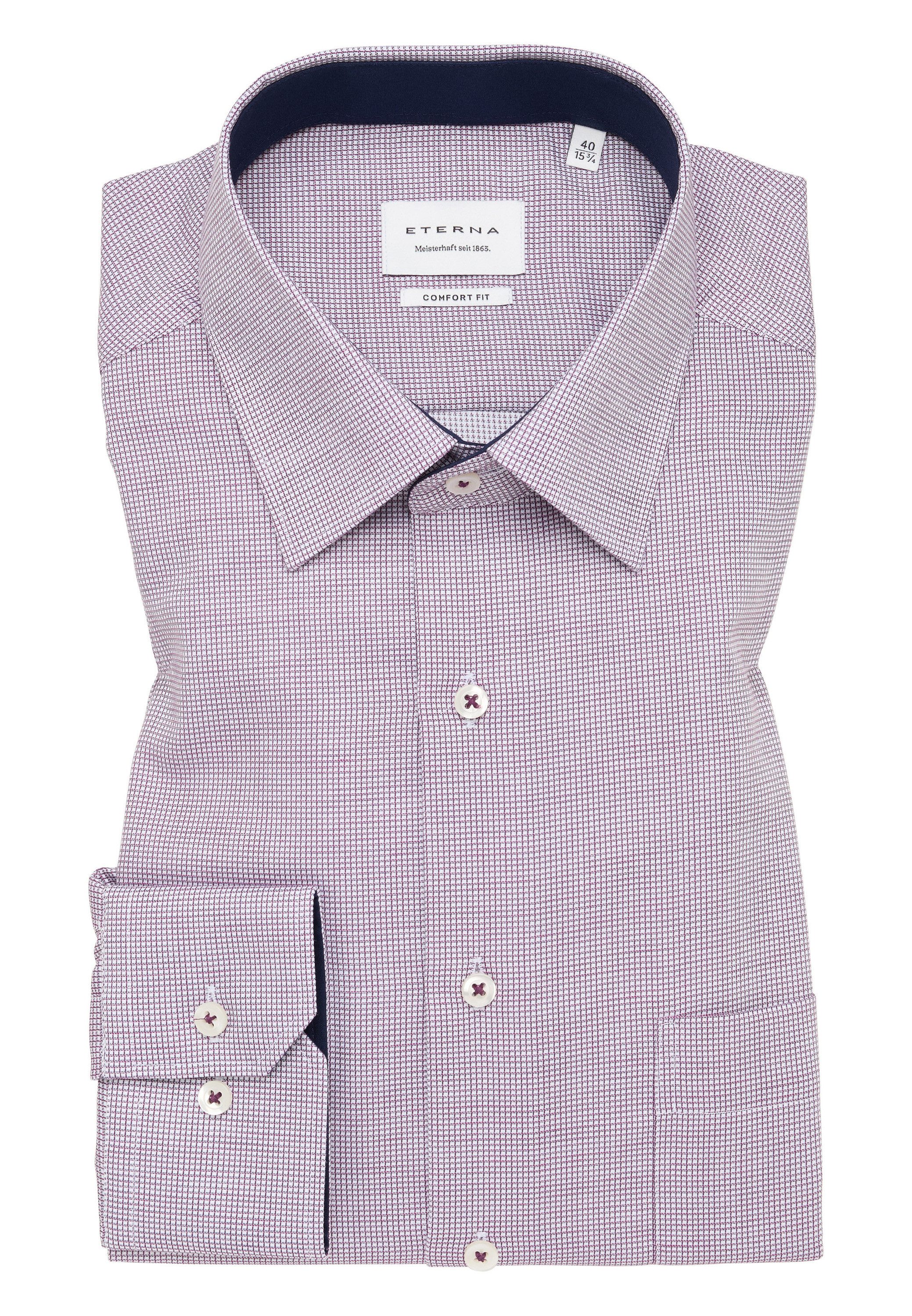 Eterna Overhemd met lange mouwen Comfort fit NON IRON (strijkvrij)