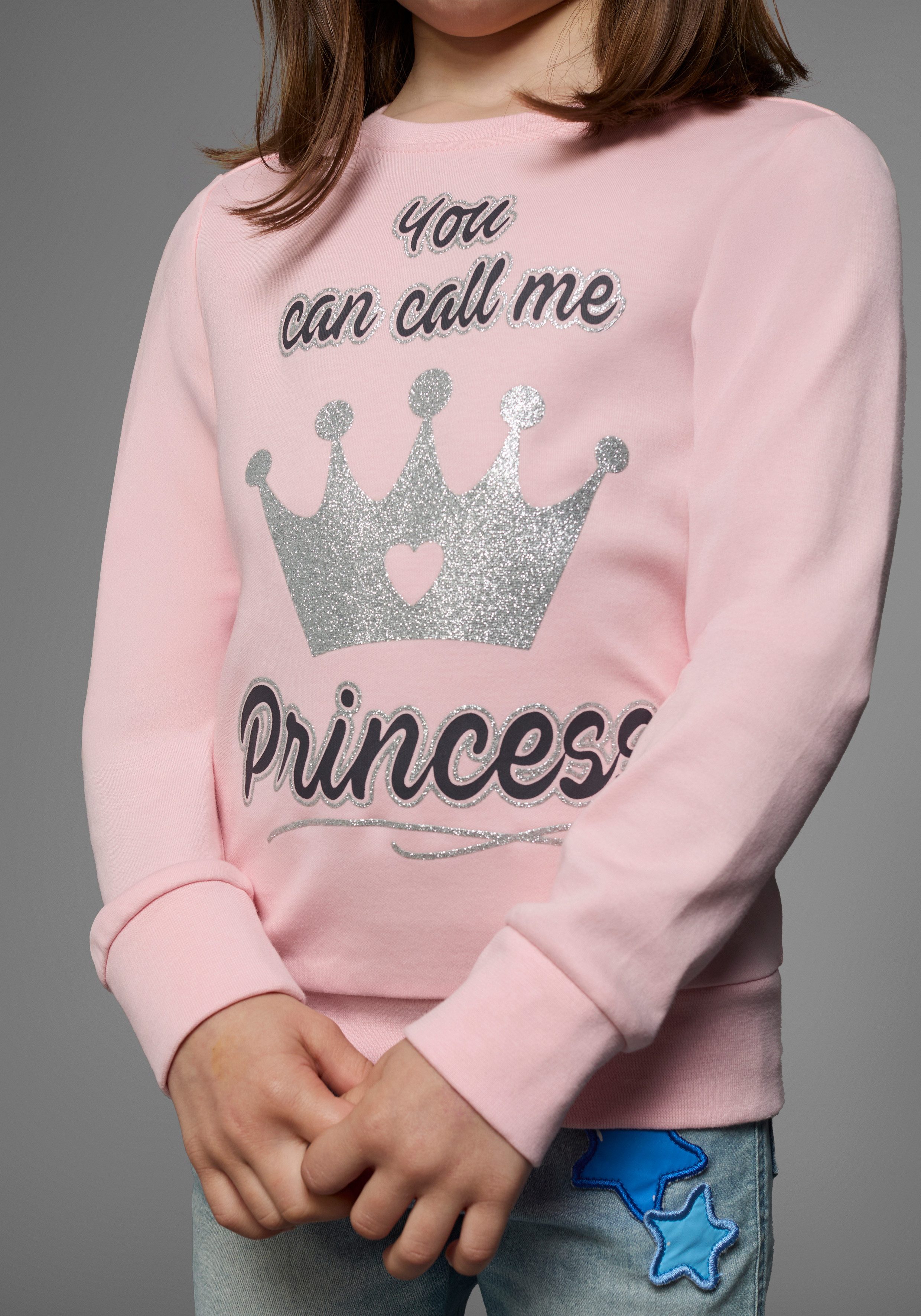 KIDSWORLD Shirt met lange mouwen YOU CAN CALL ME PRINCESS Lange mouwen, basic pasvorm, bedrukt, ronde hals