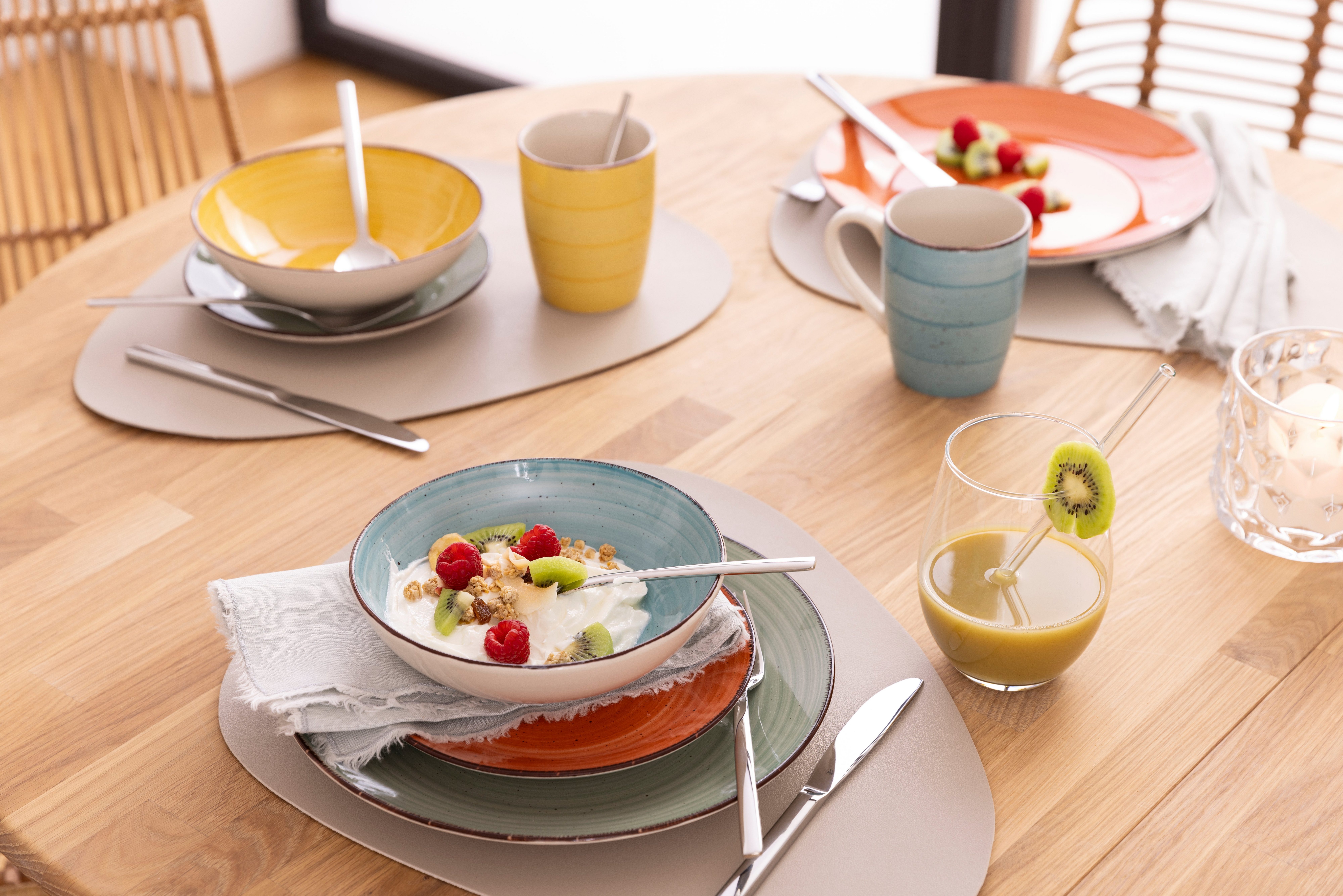 Home affaire Combi-servies Serviesset, Verceia servies Kwaststreek-decor, met de hand geschilderd, 33 delen (set, 33-delig)