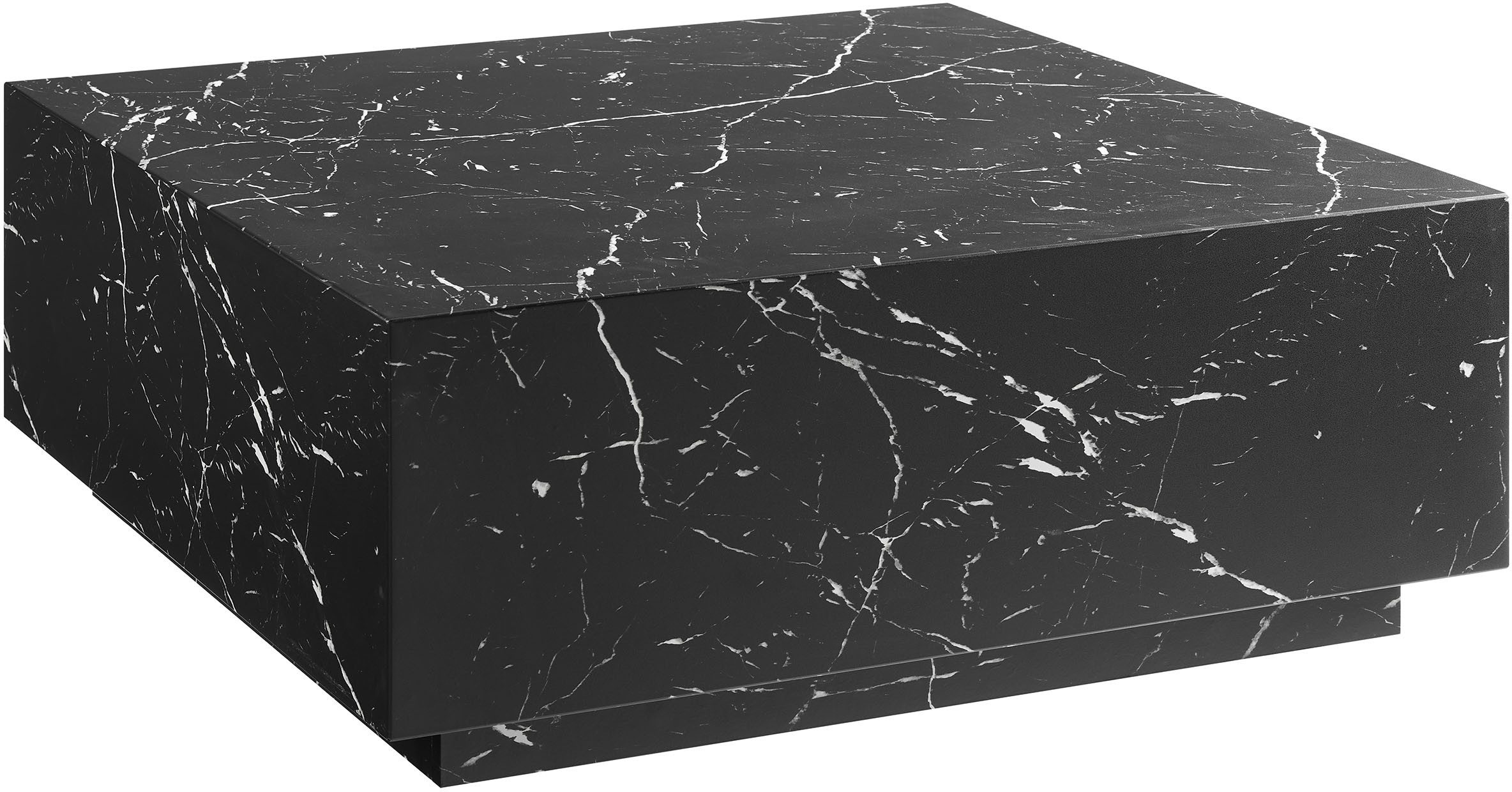 SalesFever Salontafel Almería bijzettafel in zweef uiterlijk vierkant 90x90 cm, in marmerlook gefolieerd