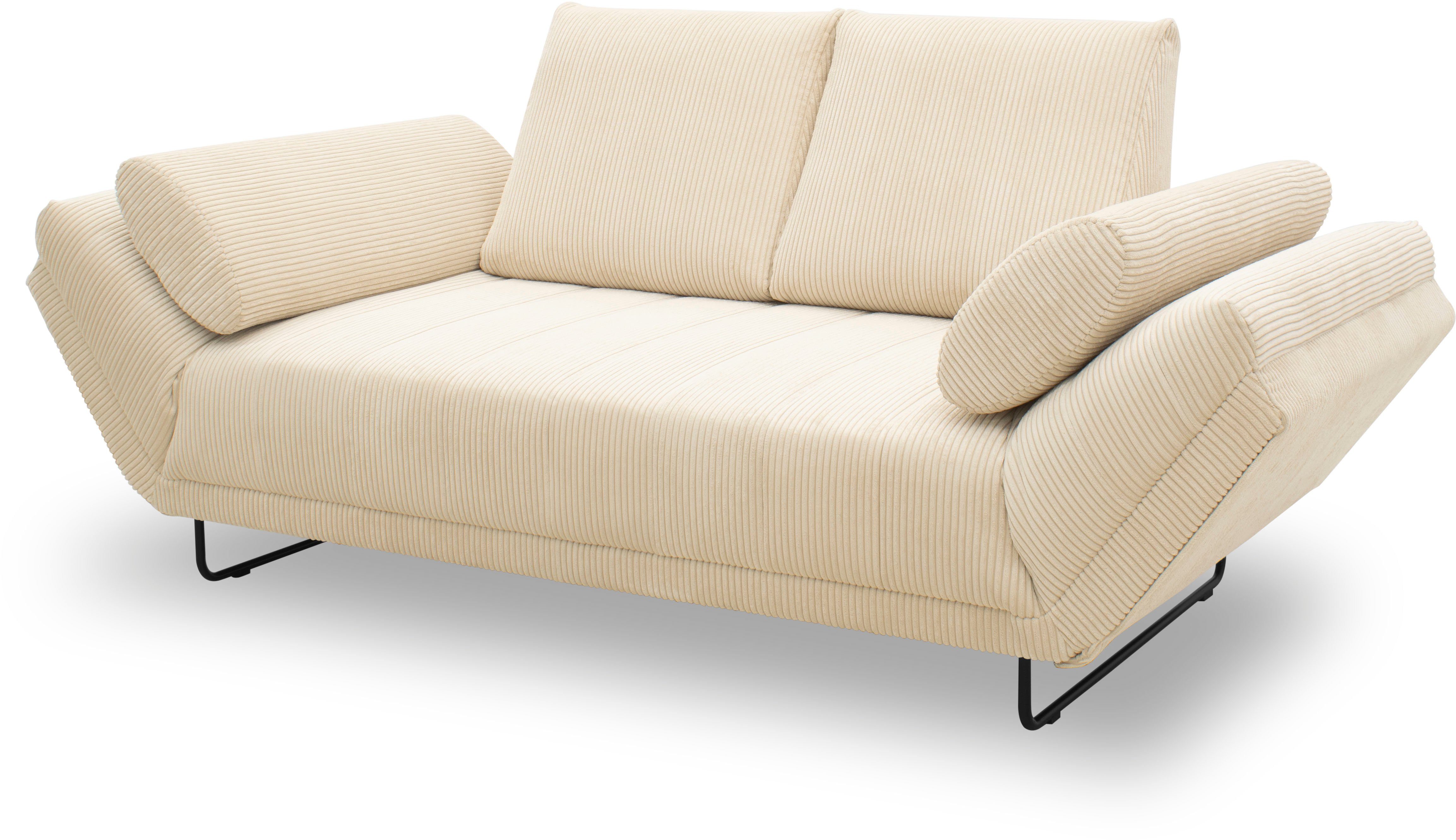 INOSIGN Slaapbank Jadelyn met opklapbare armleuningen, Binnenvering, ribfluwelen bekleding, incl. 2 armleuningkussens, ligoppervlak 97 x 250 cm