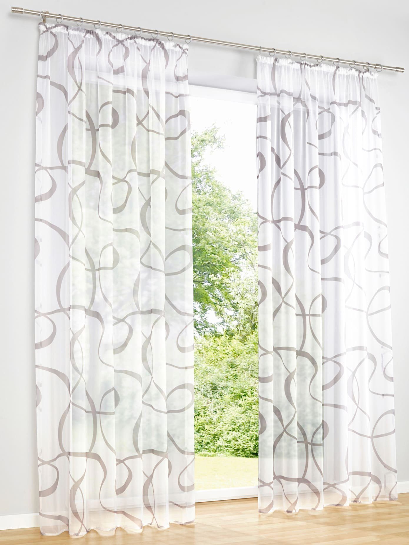 heine home Gordijn (2 stuks) kant & klaar gordijnen maat 140 cm x 245 cm wit