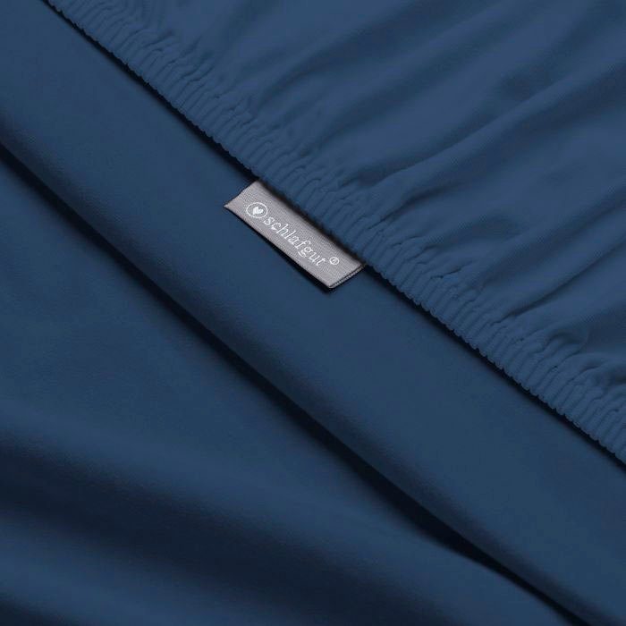 Schlafgut Hoeslaken Mako-jersey van 100% katoen, bedlakens voor matrassen tot 20 cm hoogte, in 90x200, 140x200 of 180x200 cm (1 stuk)