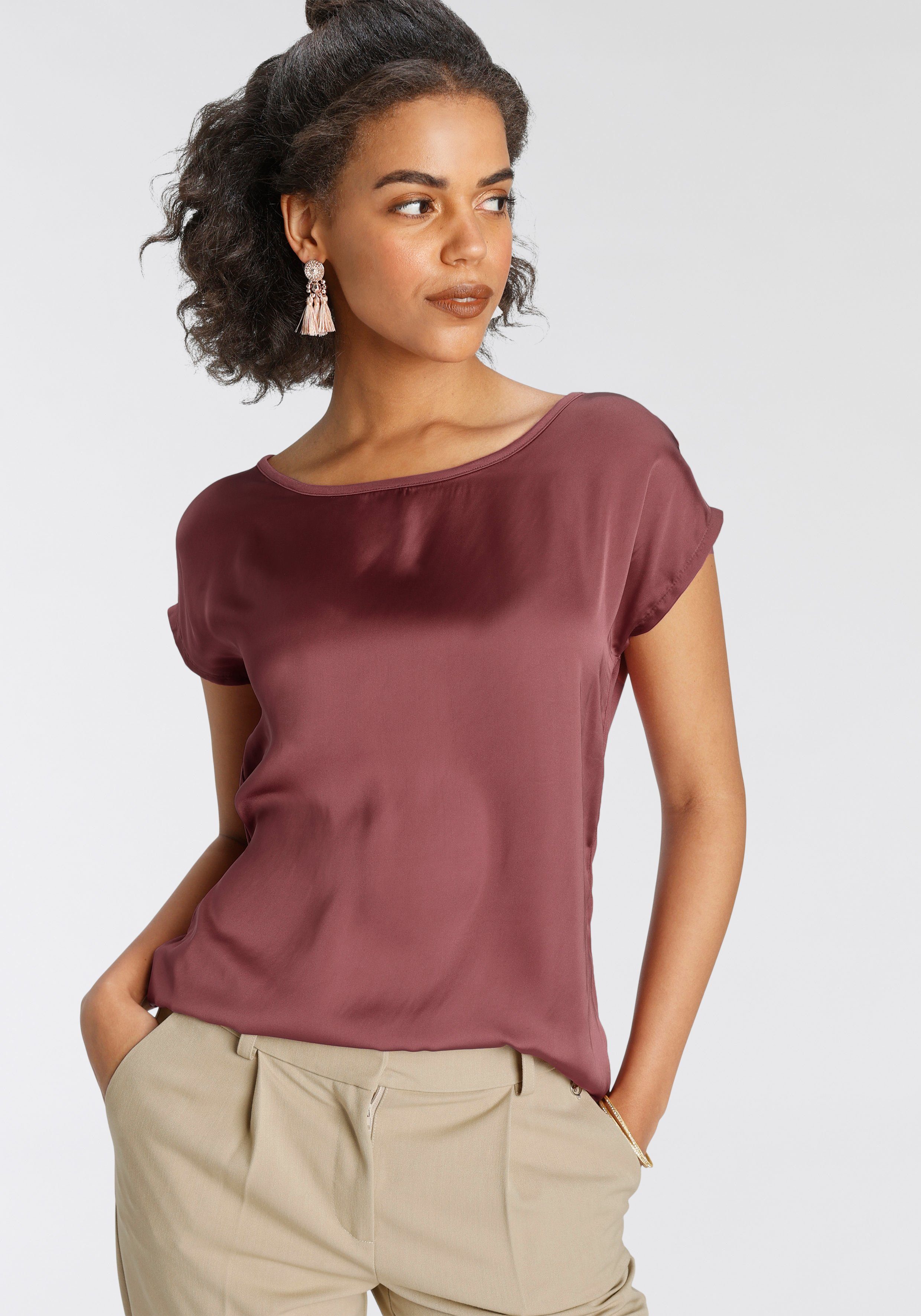 Laura Scott Shirtblouse van satijn en jersey