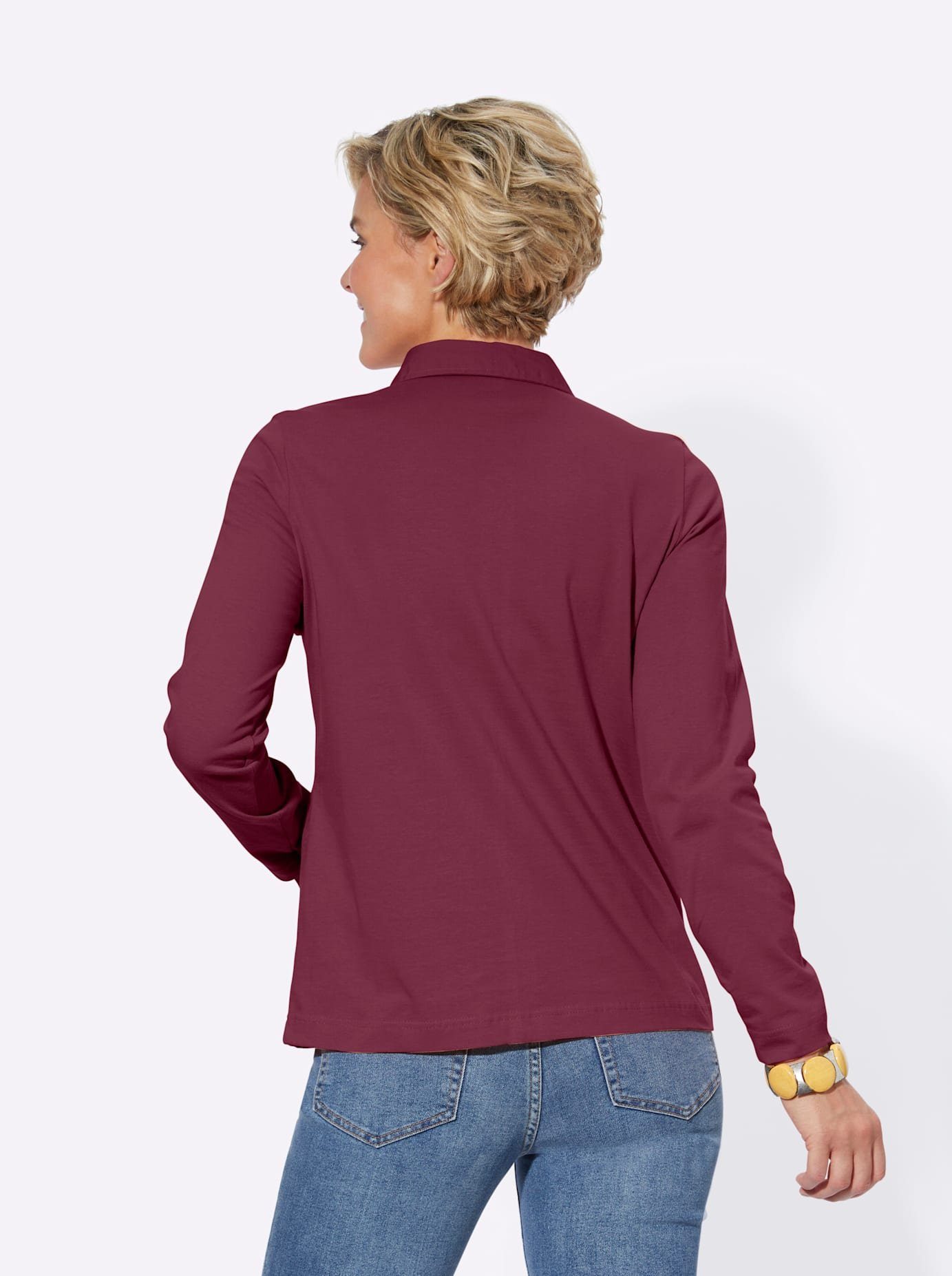 Casual Looks Poloshirt met lange mouwen Poloshirt (1-delig)