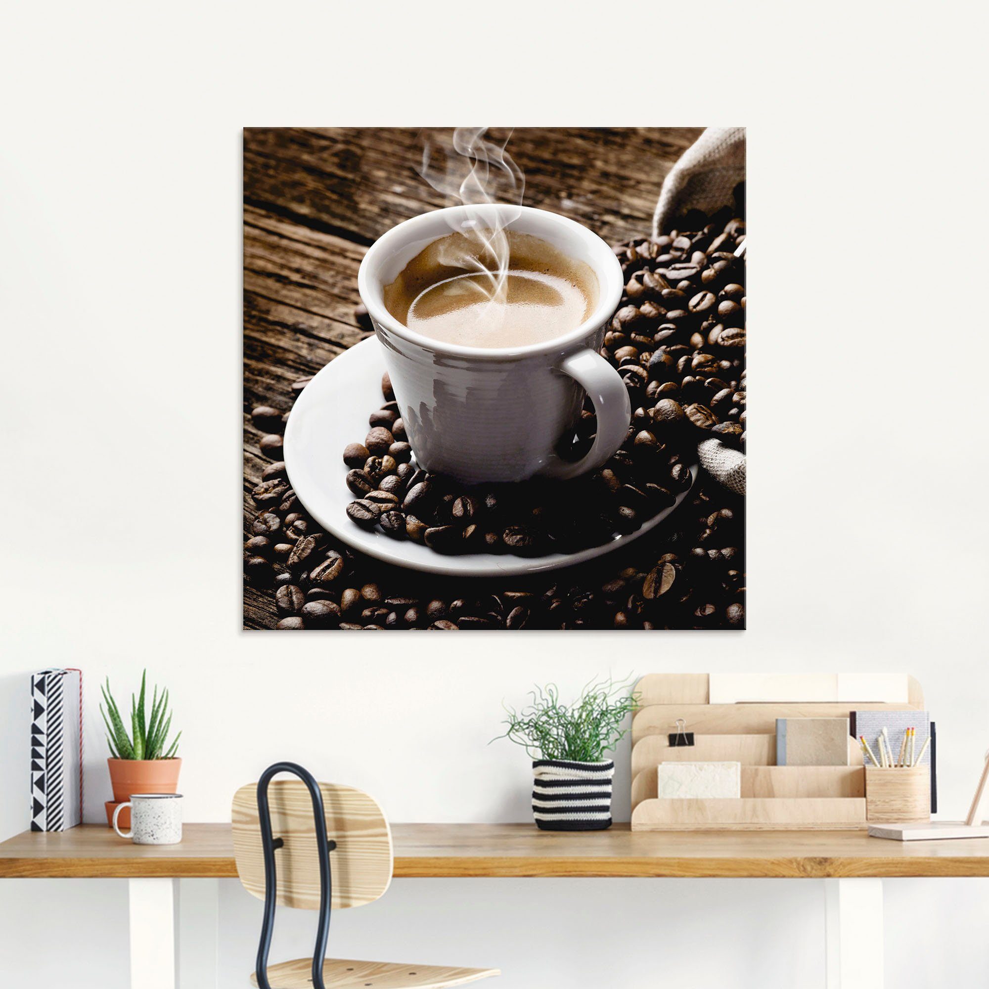 Artland Print op glas Hete koffie - hete koffie